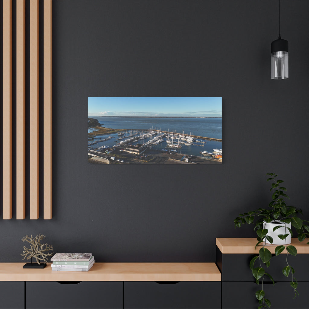 Isle of Wight Canvas Print — Yarmouth Marina Stretched Matte Wall Art