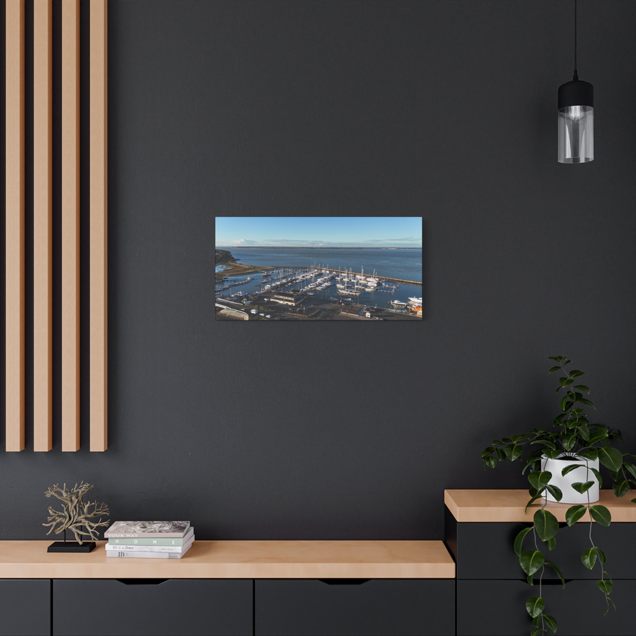 Isle of Wight Canvas Print — Yarmouth Marina Stretched Matte Wall Art