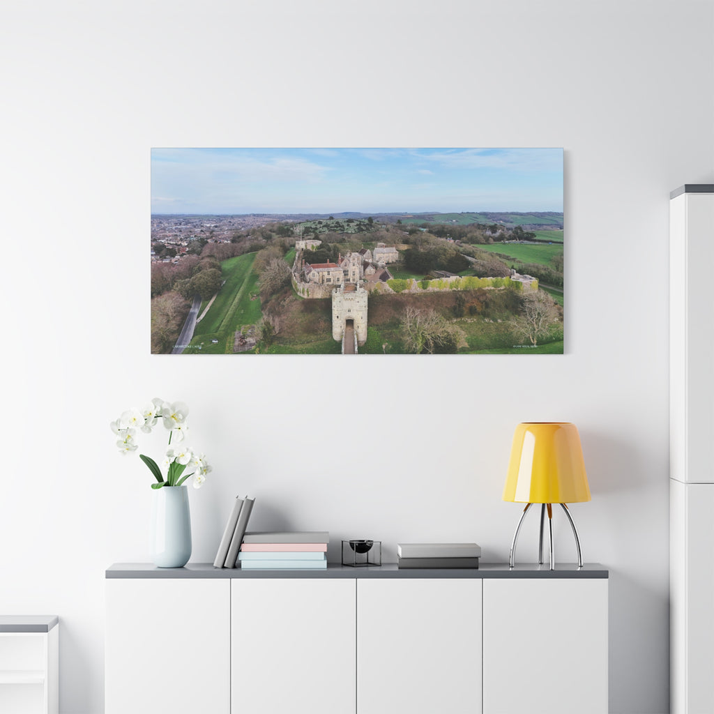Isle of Wight Aerial Canvas Print — Carisbrooke Castle Landscape Stretched Wall Art