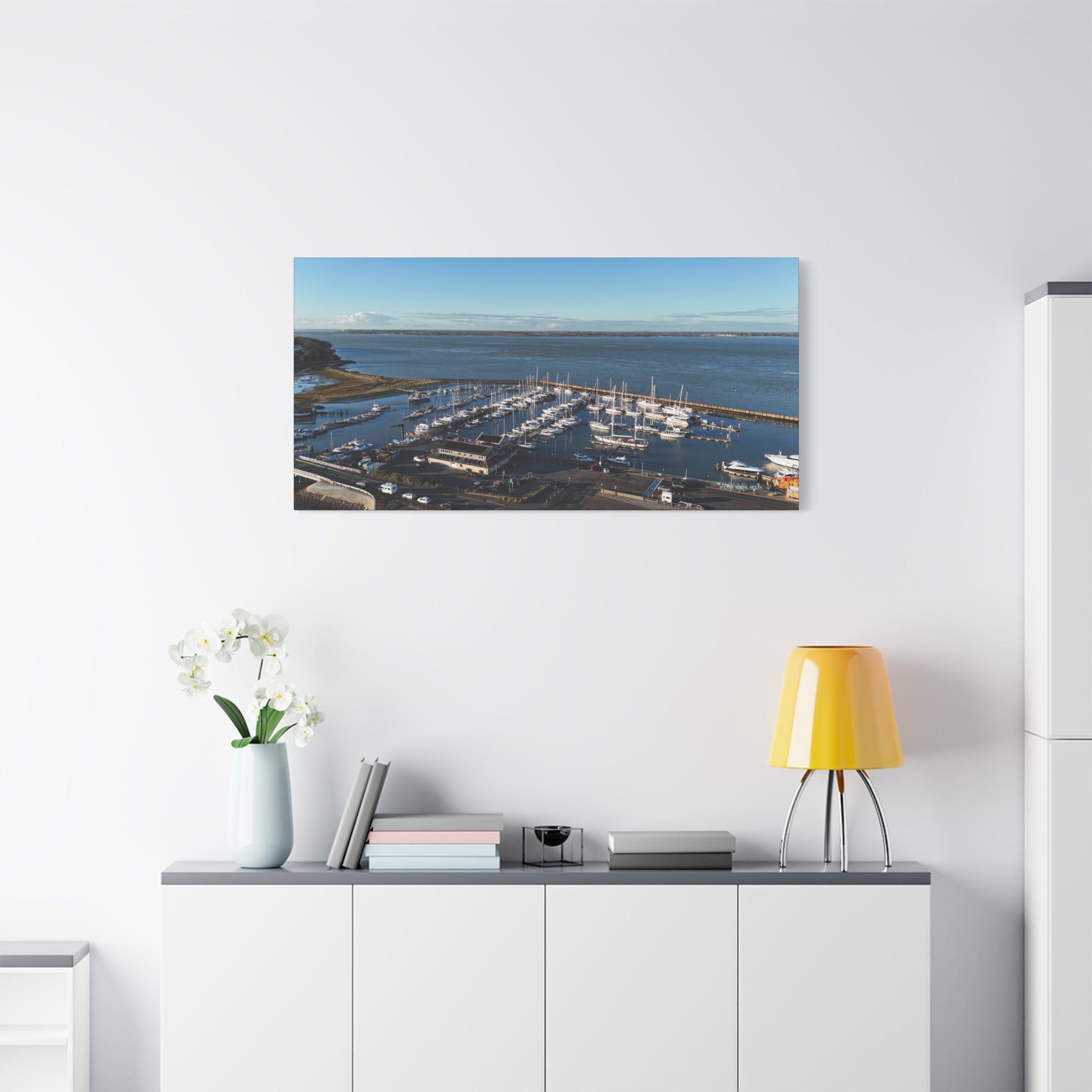 Isle of Wight Canvas Print — Yarmouth Marina Stretched Matte Wall Art