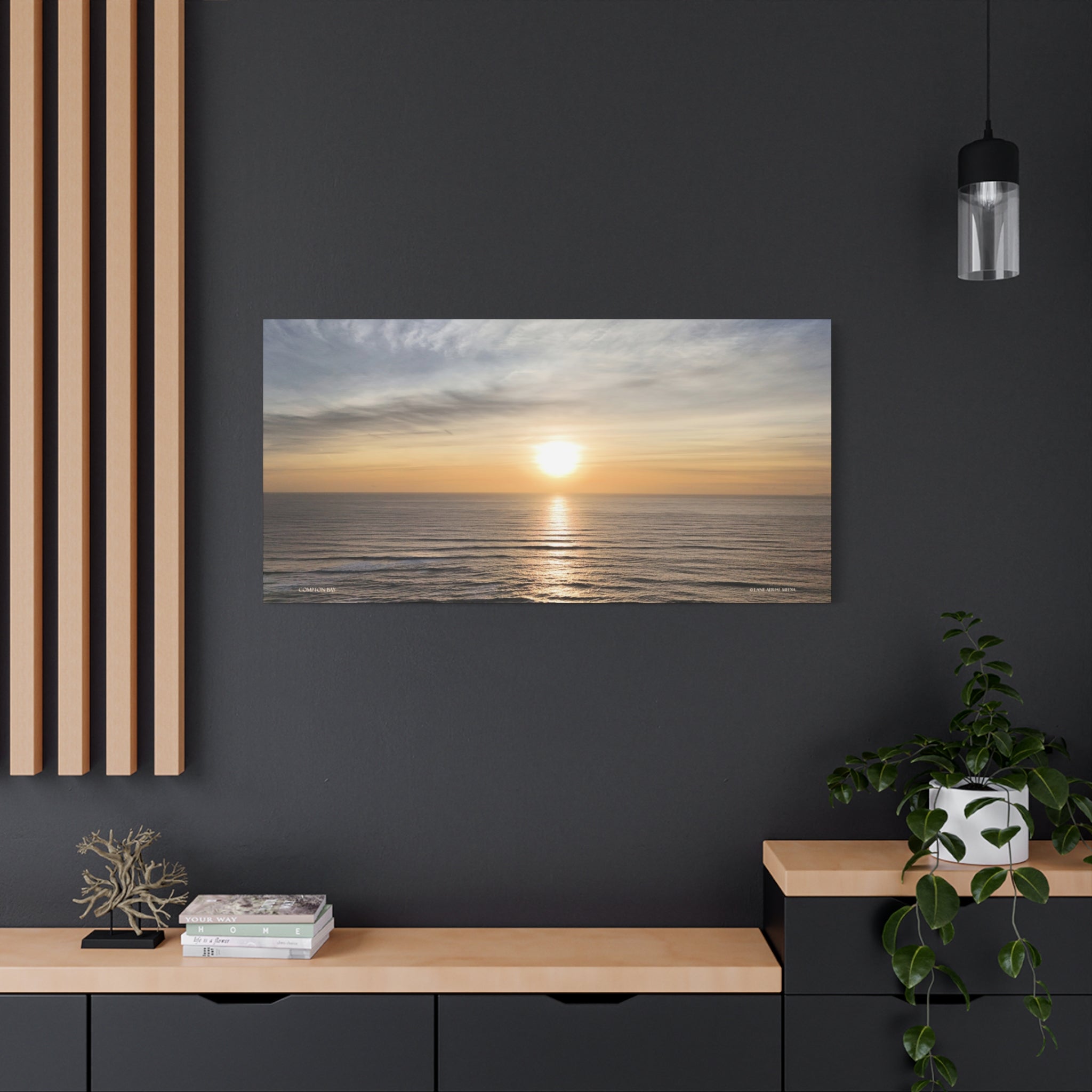 Isle of Wight Canvas Print — Compton Bay Sunset Matte Stretched Wall Art