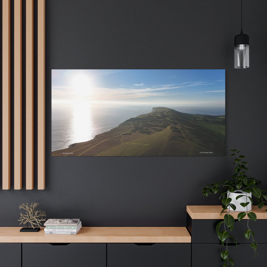 Isle of Wight Aerial Canvas Print — Tennyson to the Needles Stretched Wall Art