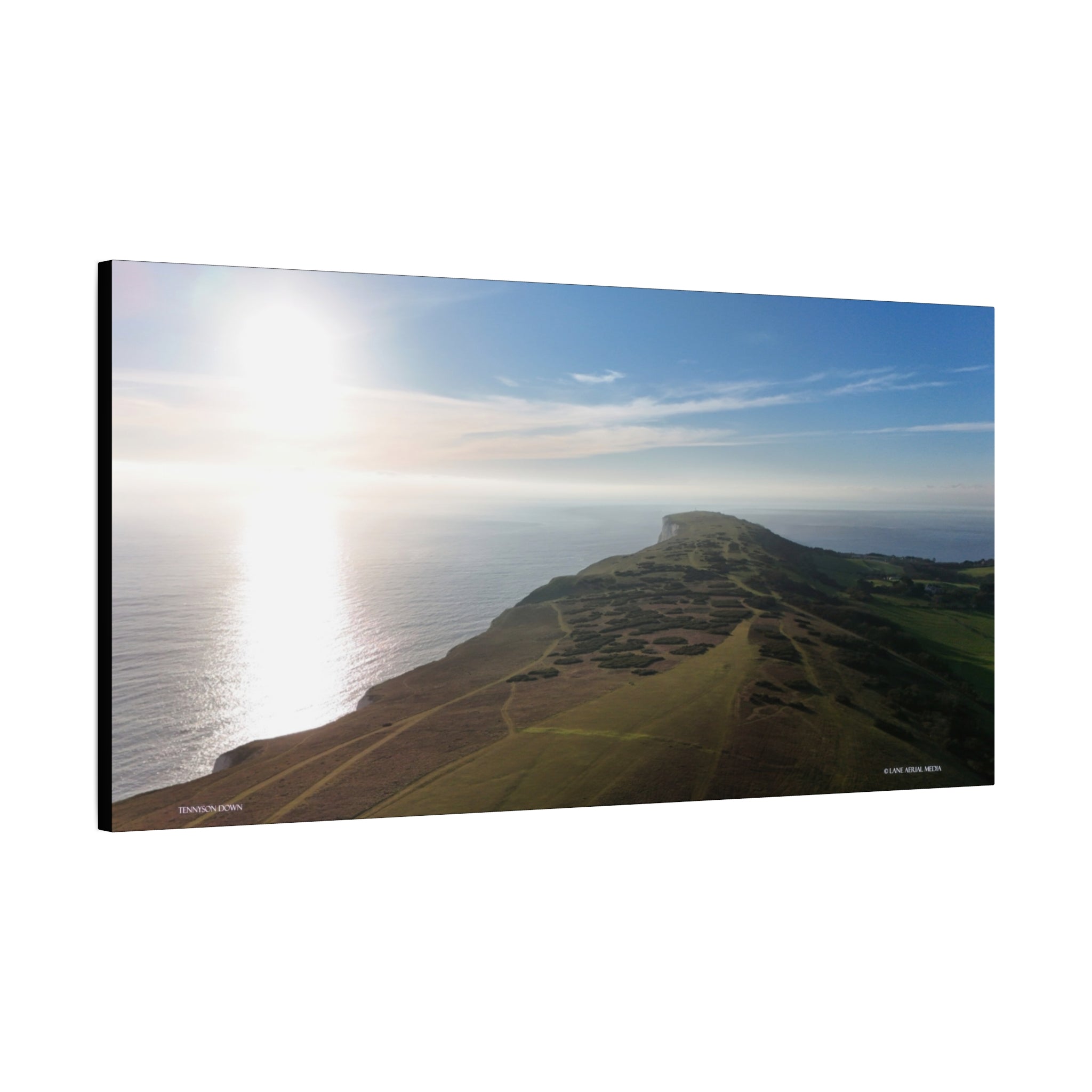 Isle of Wight Aerial Canvas Print — Tennyson to the Needles Stretched Wall Art