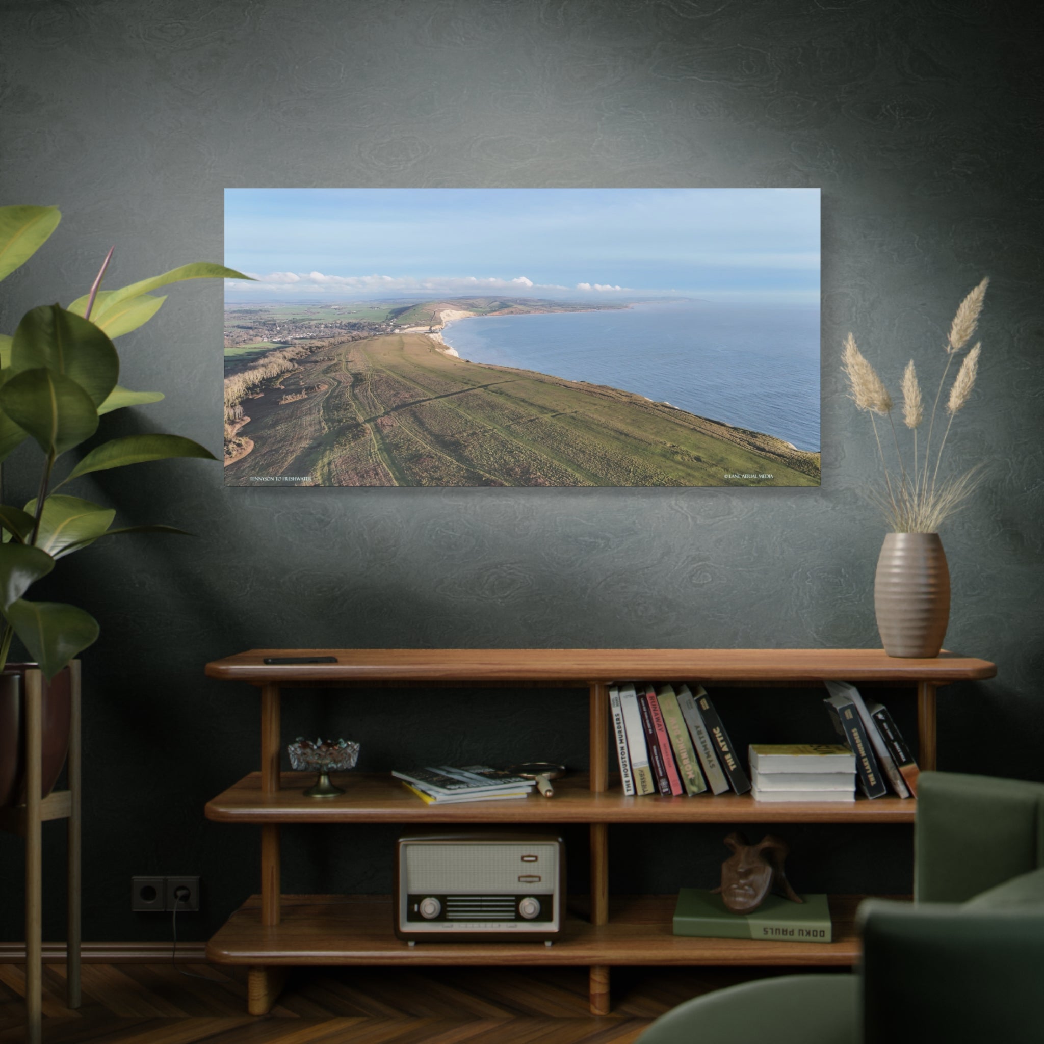 Isle of Wight Aerial Canvas Print — Tennyson to Freshwater Panoramic Coastal Wall Art