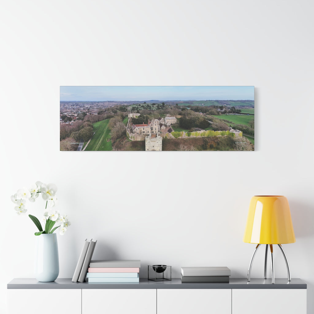 Isle of Wight Panoramic Canvas Print — Carisbrooke Castle Stretched Wall Art