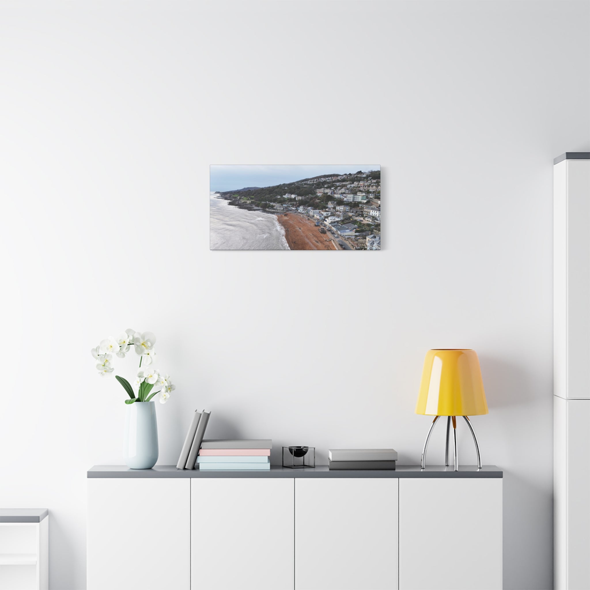 Isle of Wight Aerial Canvas Print — Ventnor Beach Stretched Wall Art