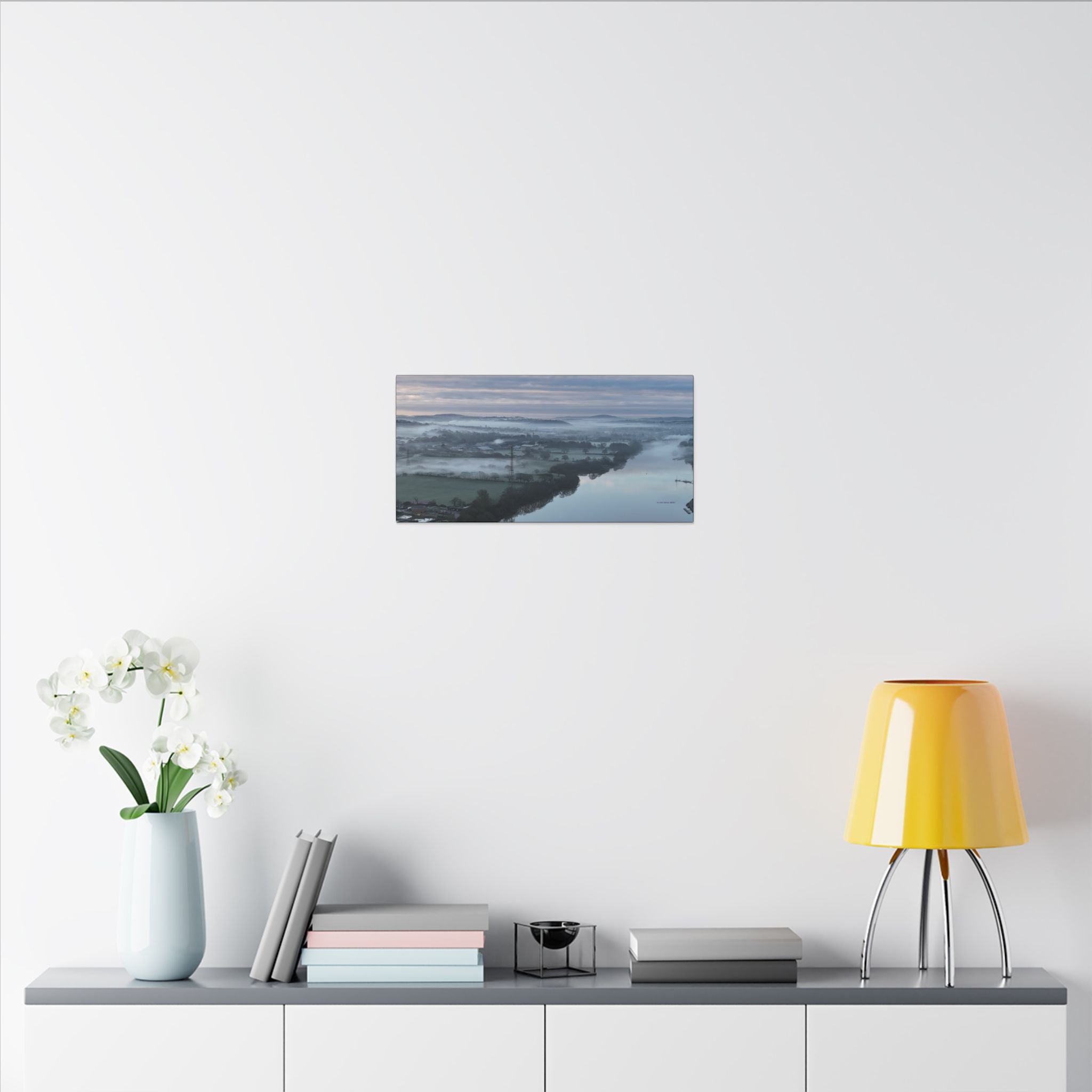 Isle of Wight Canvas Print — Misty River Medina Sunrise Stretched Wall Art