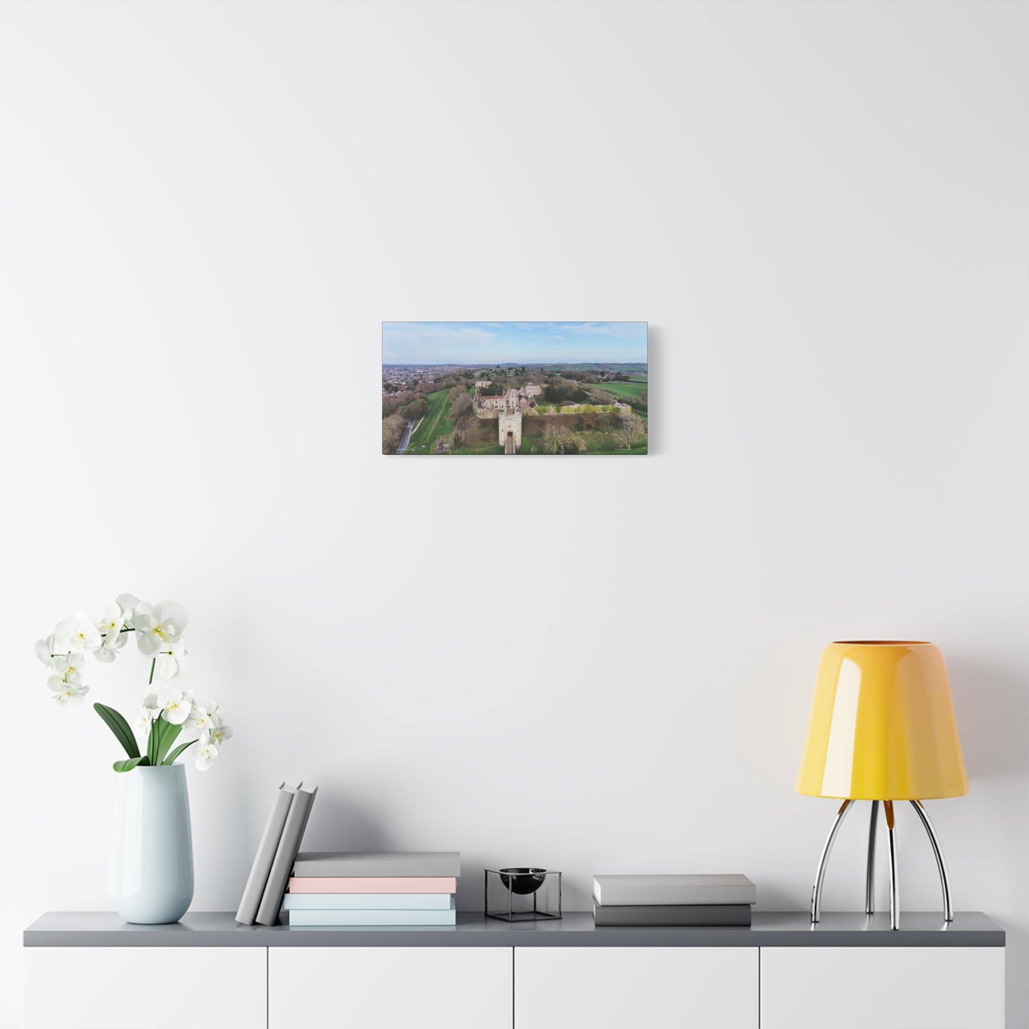 Isle of Wight Aerial Canvas Print — Carisbrooke Castle Landscape Stretched Wall Art