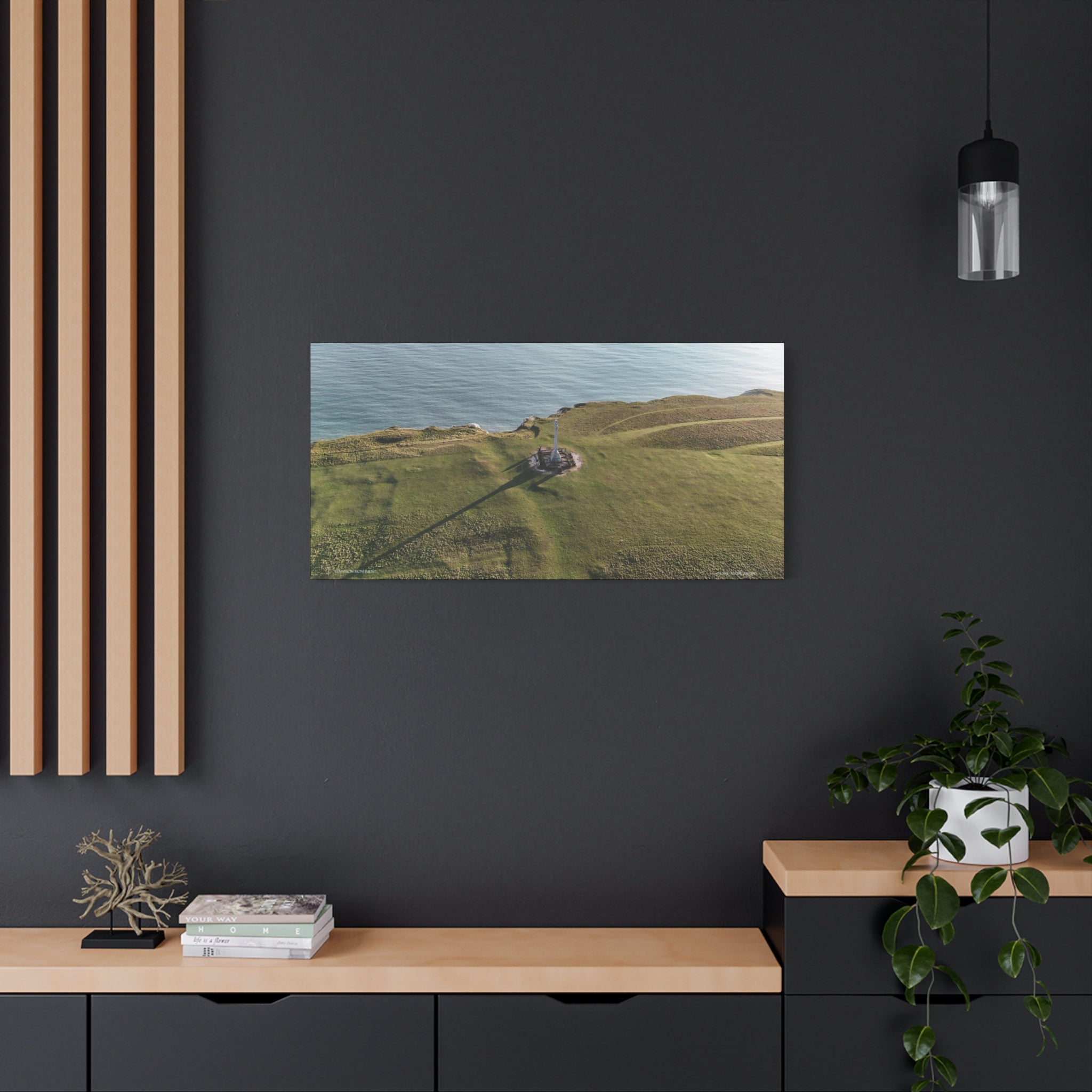 Isle of Wight Aerial Canvas Print — Tennyson Monument Panoramic Wall Art