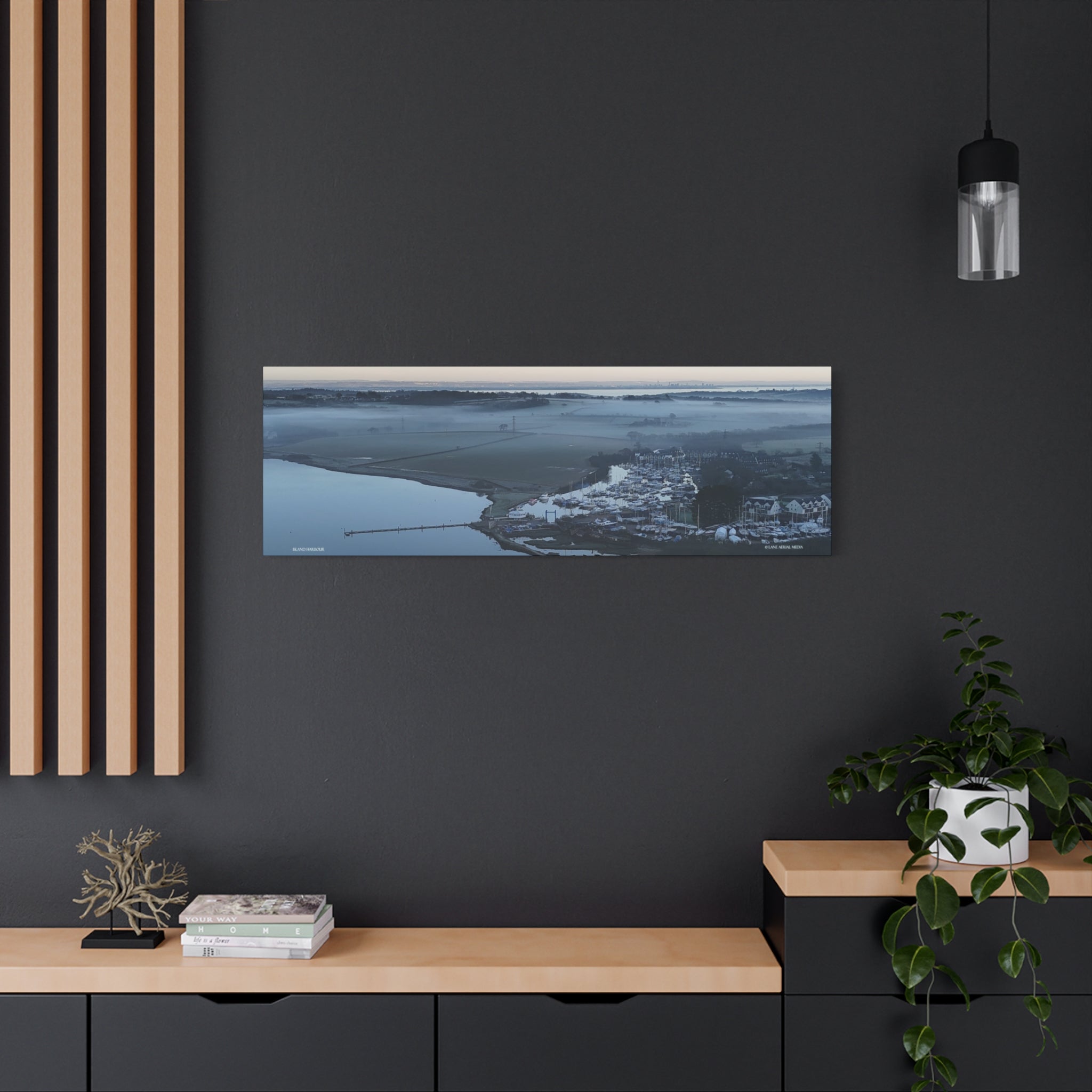 Isle of Wight Aerial Panoramic Canvas Print — Island Harbour Wall Art