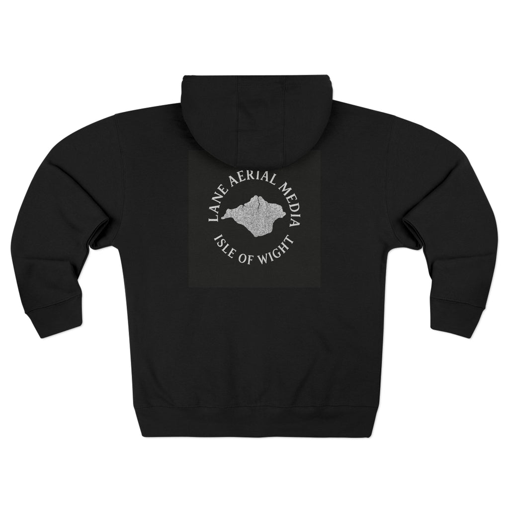 Lane Aerial Media Zip Hoodie — Logo Graphic Hoodie for Drone & Aerial Photography Enthusiasts
