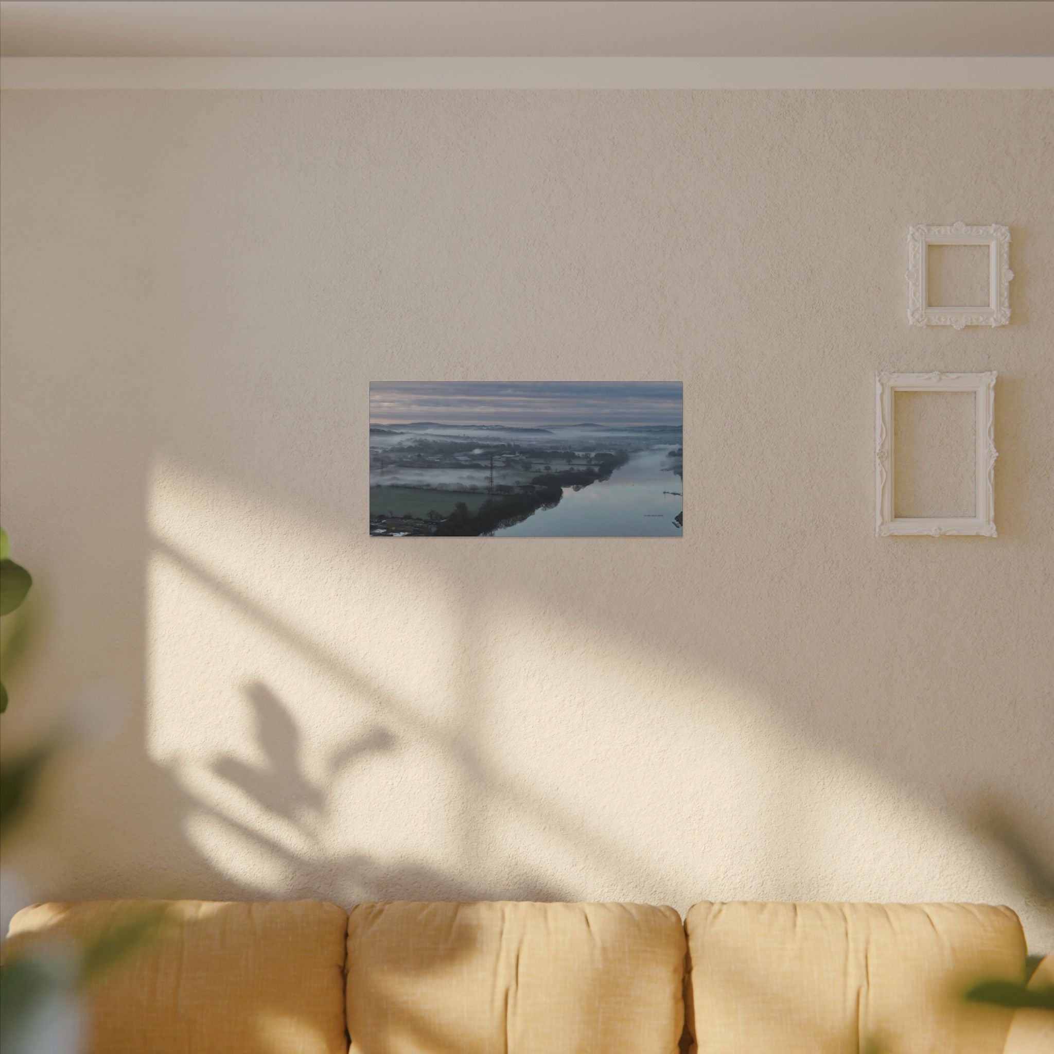 Isle of Wight Canvas Print — Misty River Medina Sunrise Stretched Wall Art
