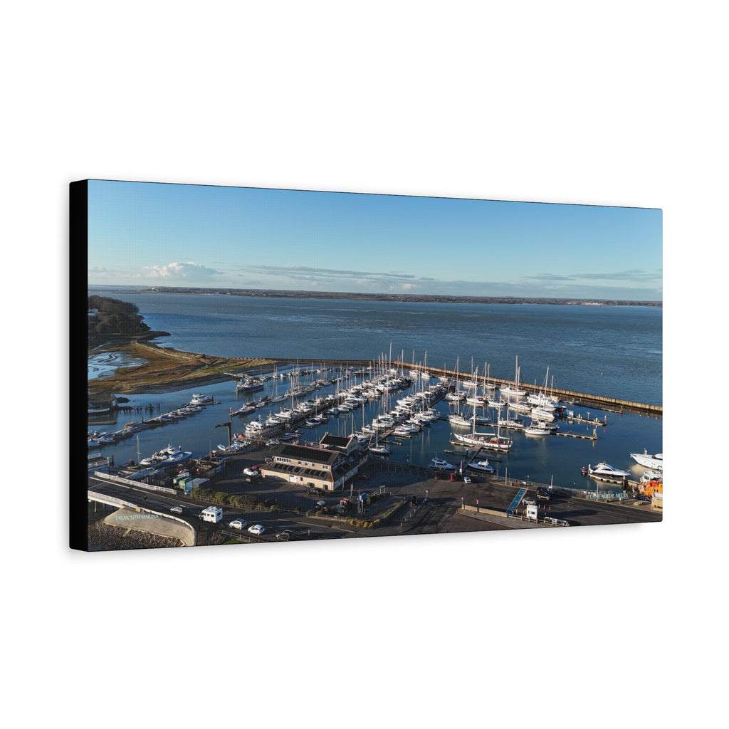 Isle of Wight Canvas Print — Yarmouth Marina Stretched Matte Wall Art