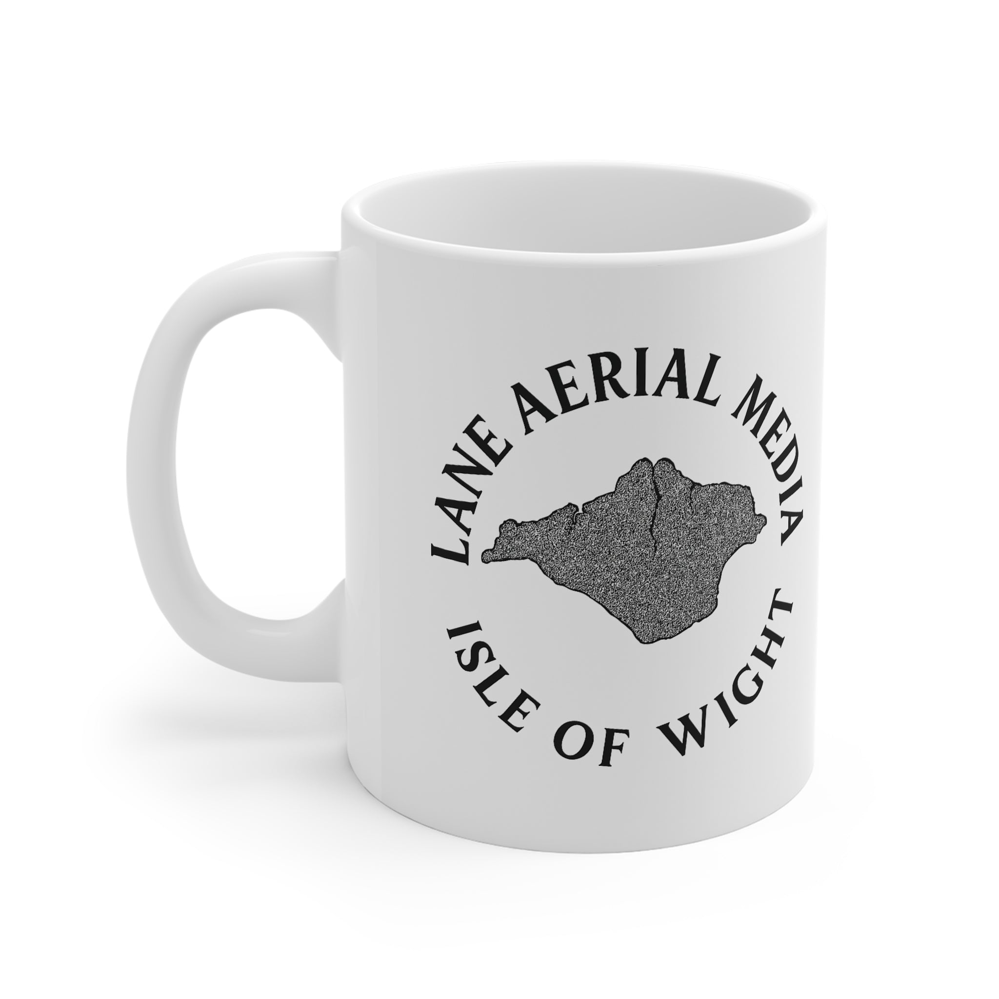 Isle of Wight Gift Mug — Lane Aerial Media Logo Ceramic Coffee Cup