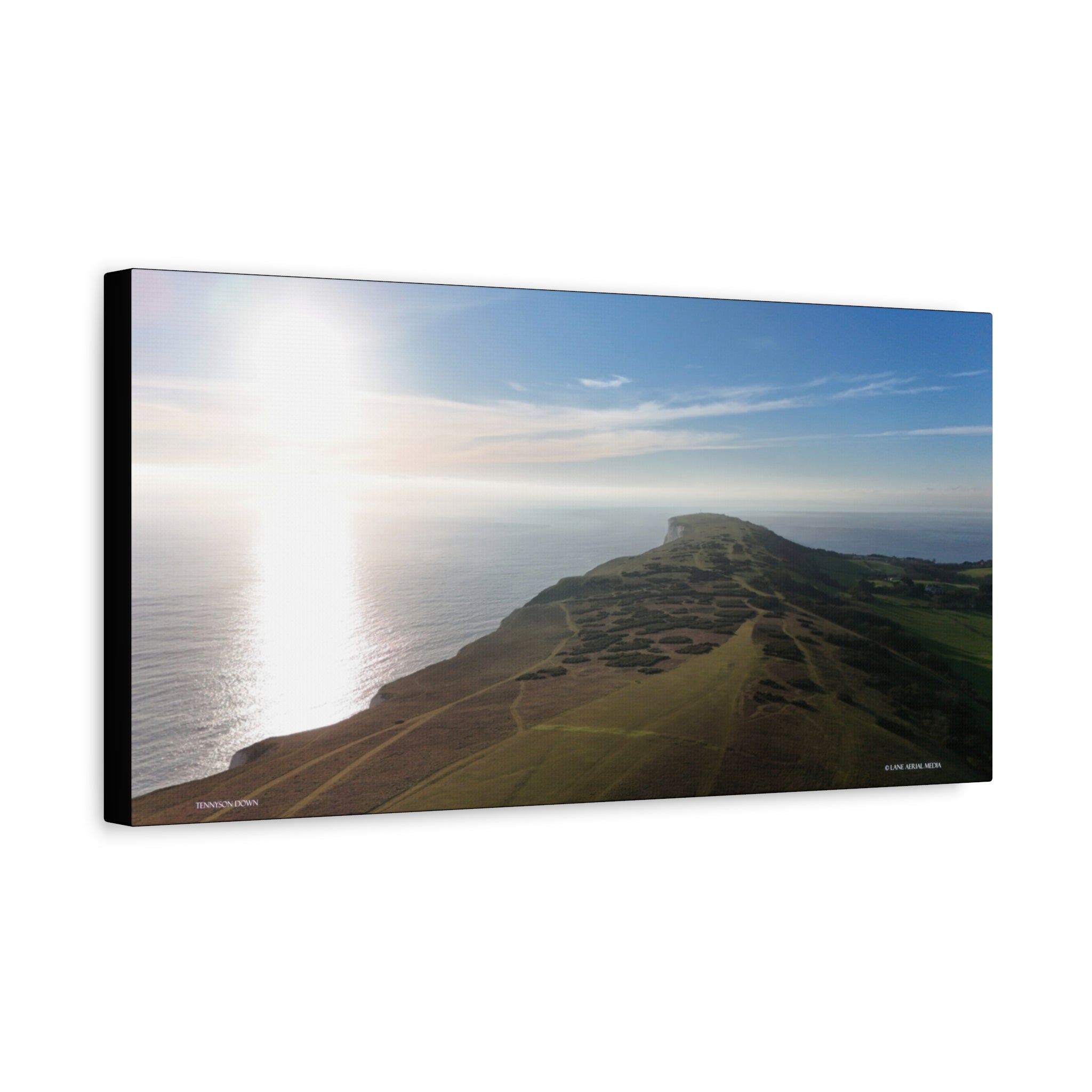 Isle of Wight Aerial Canvas Print — Tennyson to the Needles Stretched Wall Art