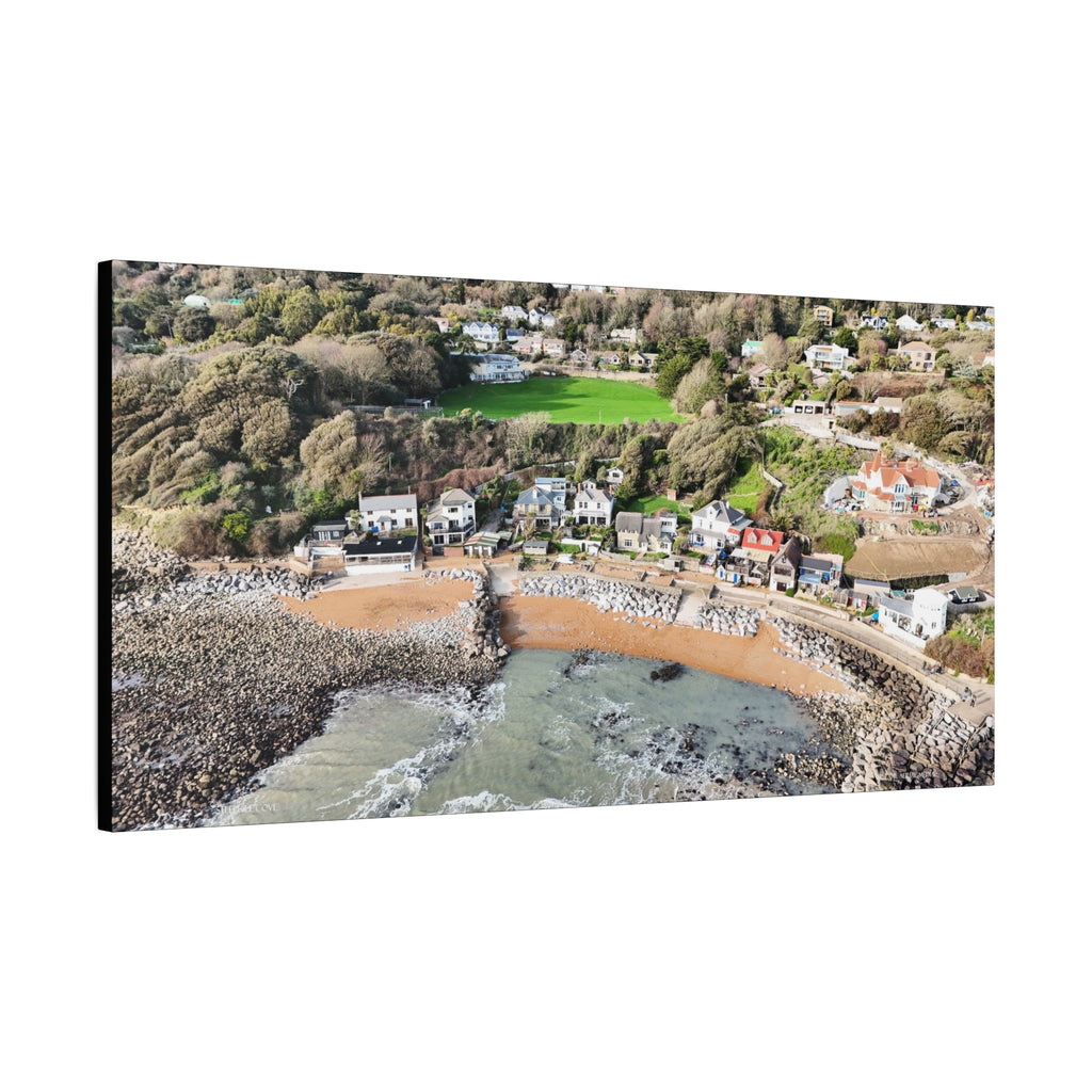 Isle of Wight Aerial Canvas Print — Steephill Cove Panoramic Beachfront Wall Art