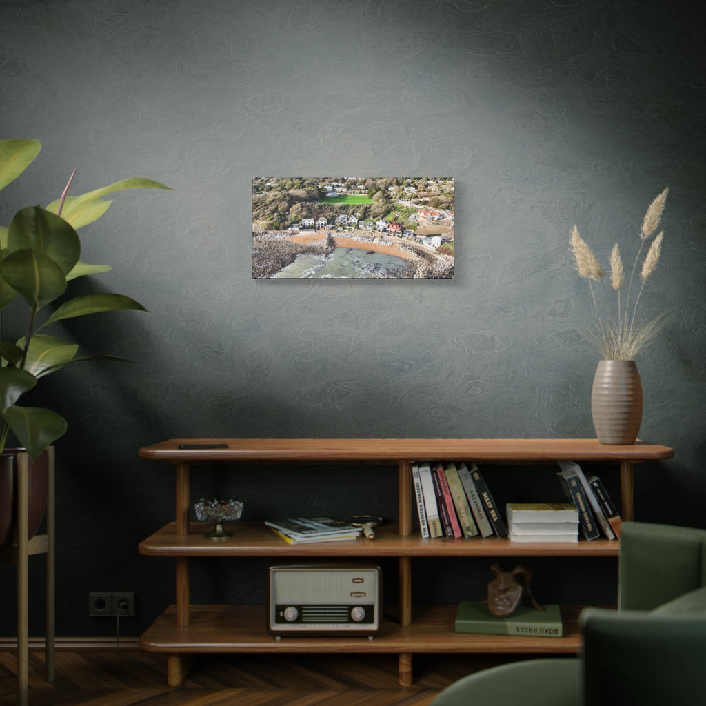 Isle of Wight Aerial Canvas Print — Steephill Cove Panoramic Beachfront Wall Art
