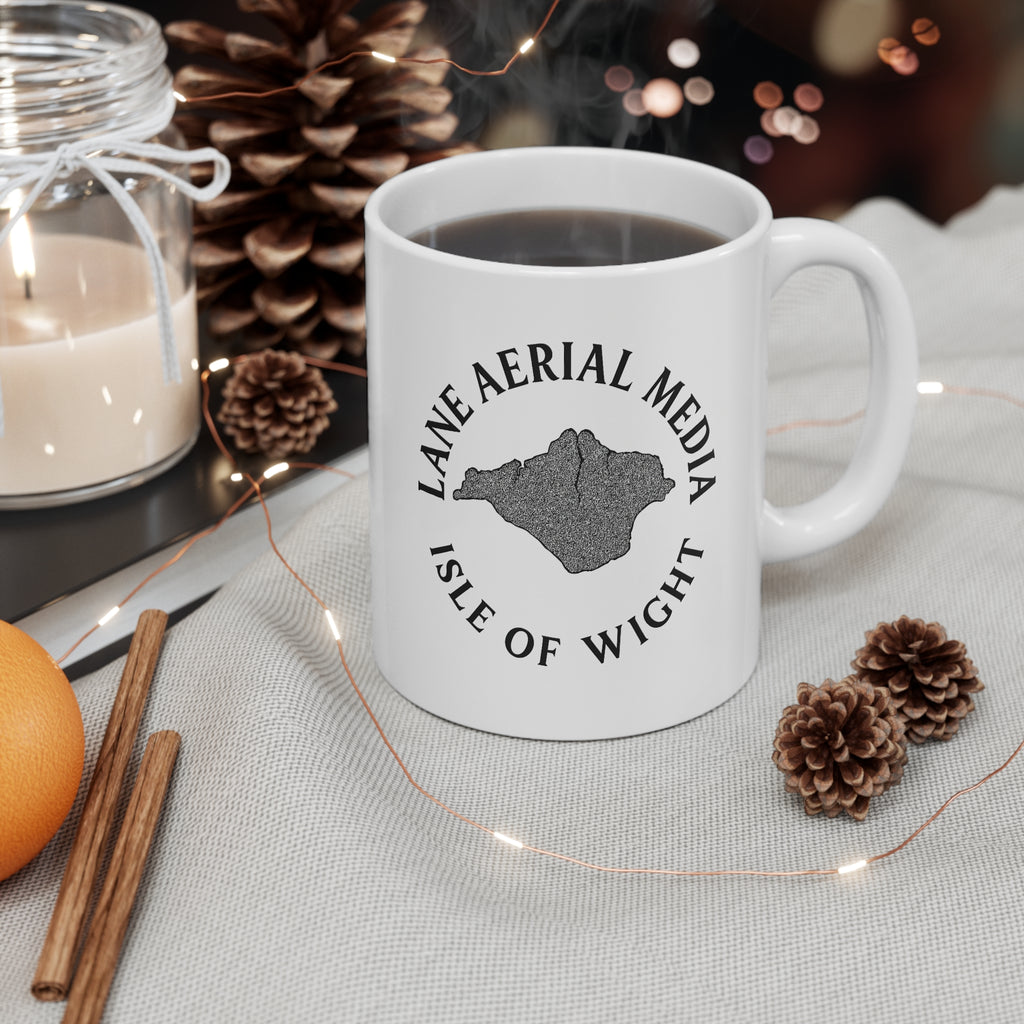 Isle of Wight Gift Mug — Lane Aerial Media Logo Ceramic Coffee Cup