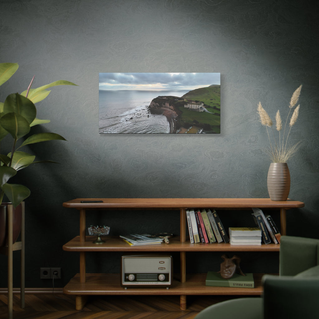 Isle of Wight Aerial Canvas Print — Freshwater Bay Seascape Stretched Wall Art