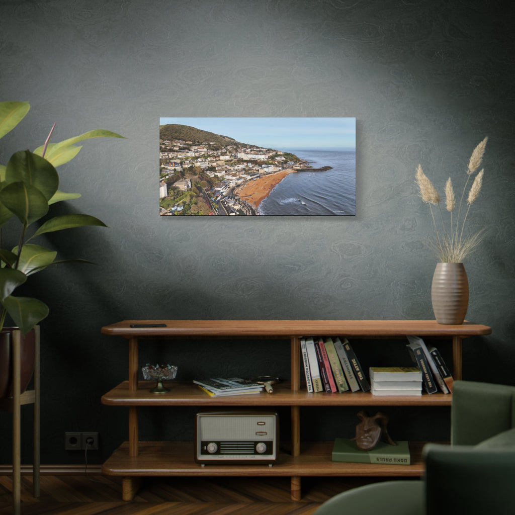 Isle of Wight Aerial Canvas Print — Ventnor Seaside Landscape Stretched Wall Art