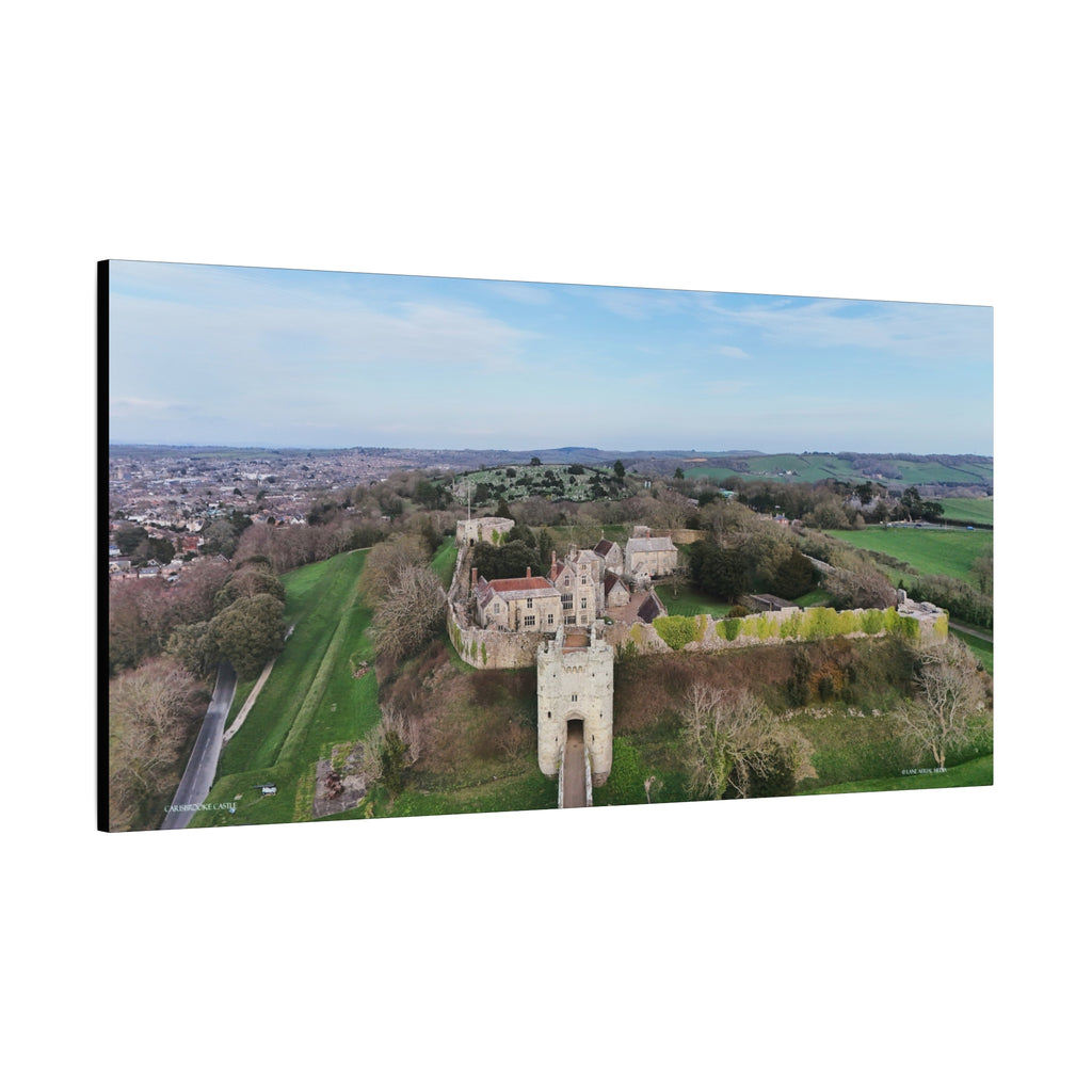 Isle of Wight Aerial Canvas Print — Carisbrooke Castle Landscape Stretched Wall Art