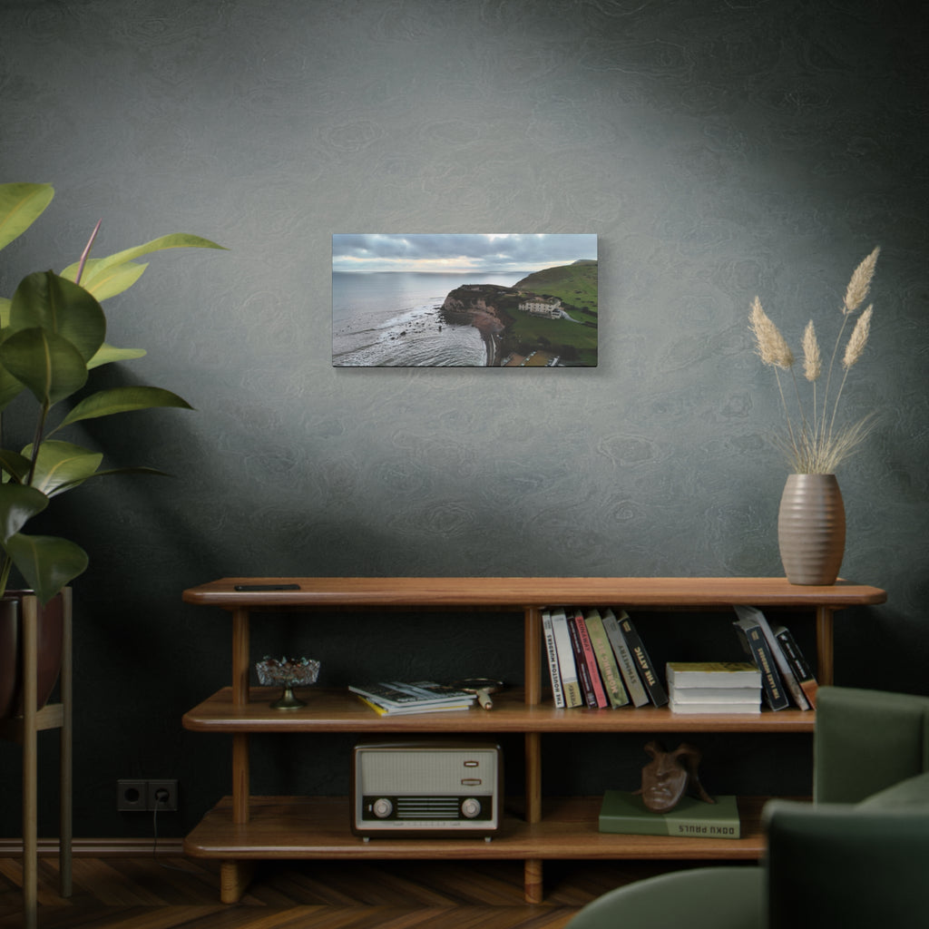 Isle of Wight Aerial Canvas Print — Freshwater Bay Seascape Stretched Wall Art
