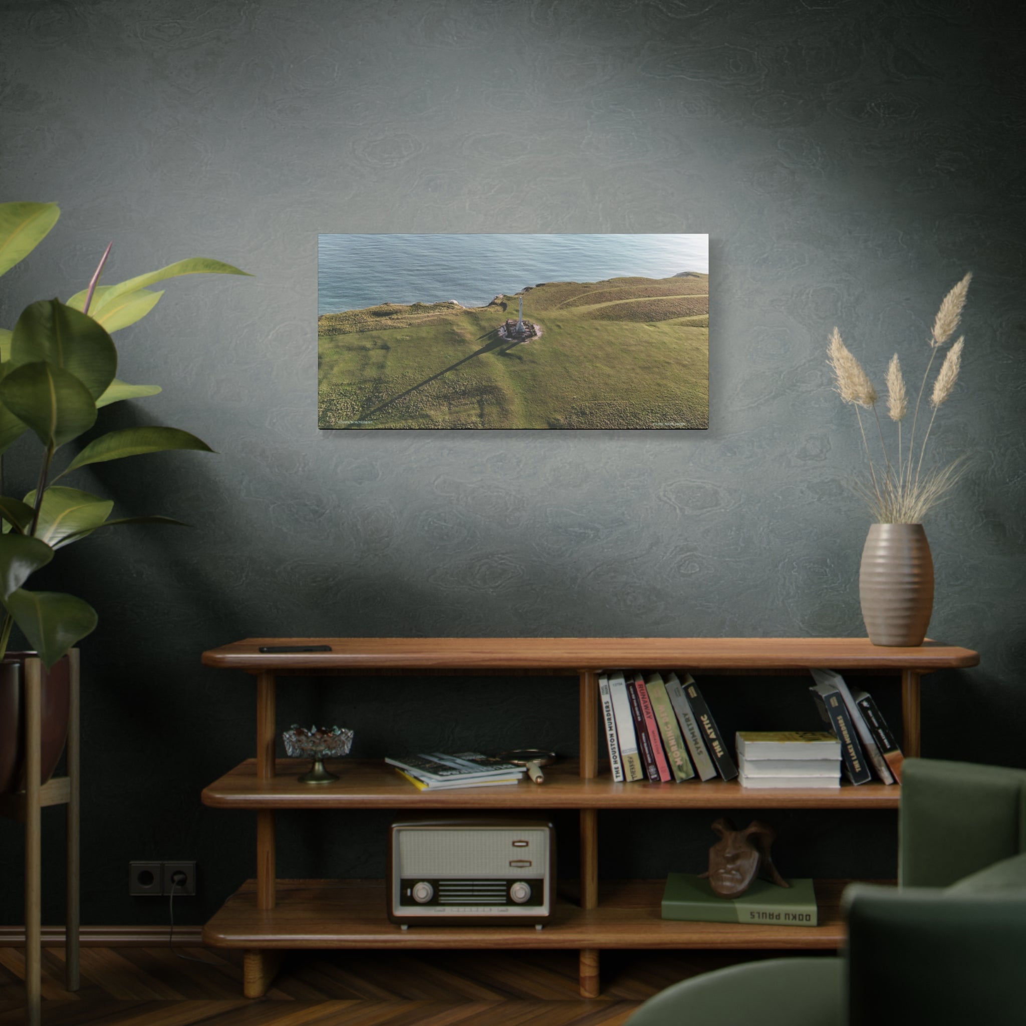 Isle of Wight Aerial Canvas Print — Tennyson Monument Panoramic Wall Art