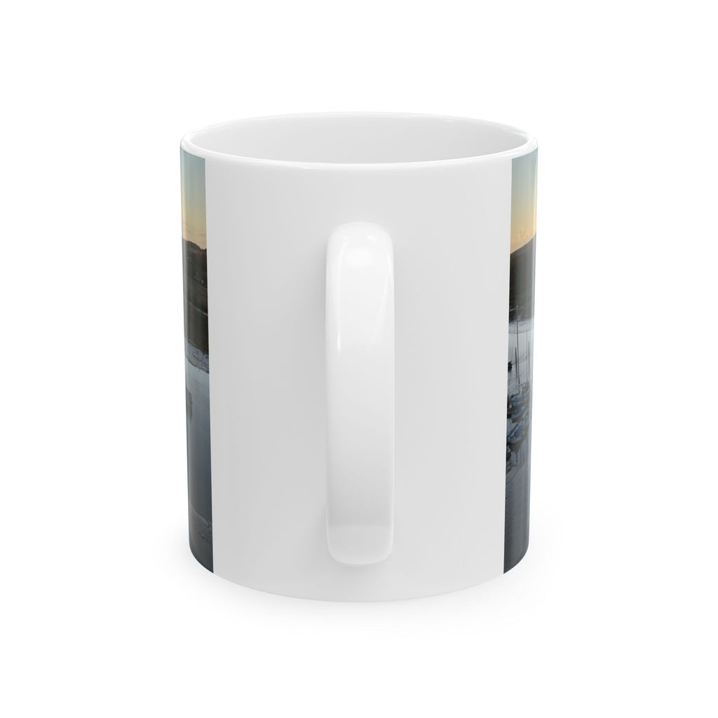 Isle of Wight Gift Mug — Yarmouth Harbour Aerial Photo Ceramic Coffee Cup (11oz, 15oz)
