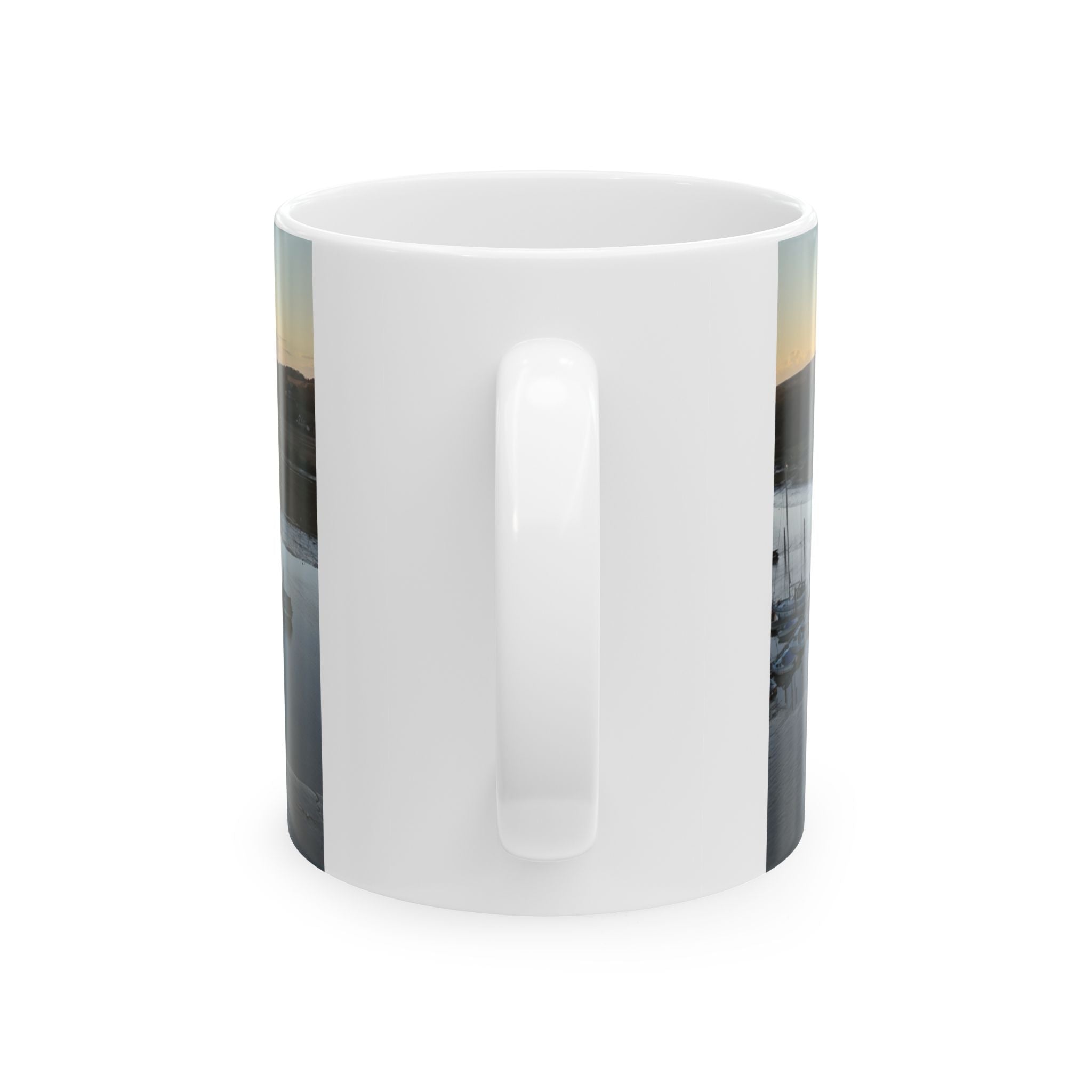 Isle of Wight Gift Mug — Yarmouth Harbour Aerial Photo Ceramic Coffee Cup (11oz, 15oz)