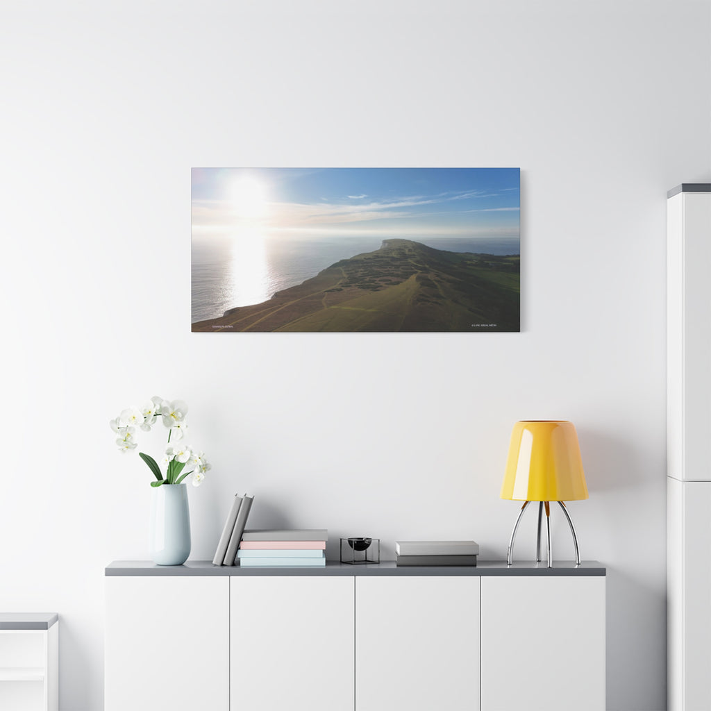 Isle of Wight Aerial Canvas Print — Tennyson to the Needles Stretched Wall Art