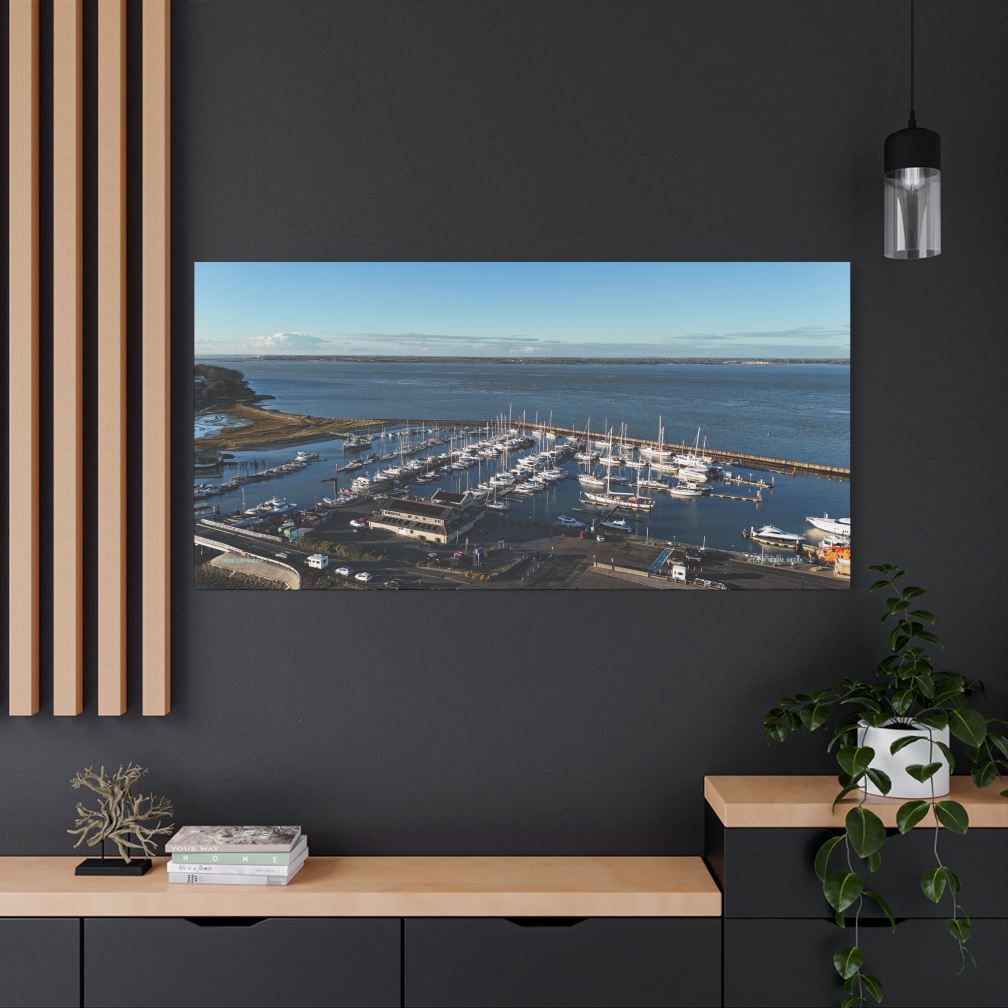 Isle of Wight Canvas Print — Yarmouth Marina Stretched Matte Wall Art