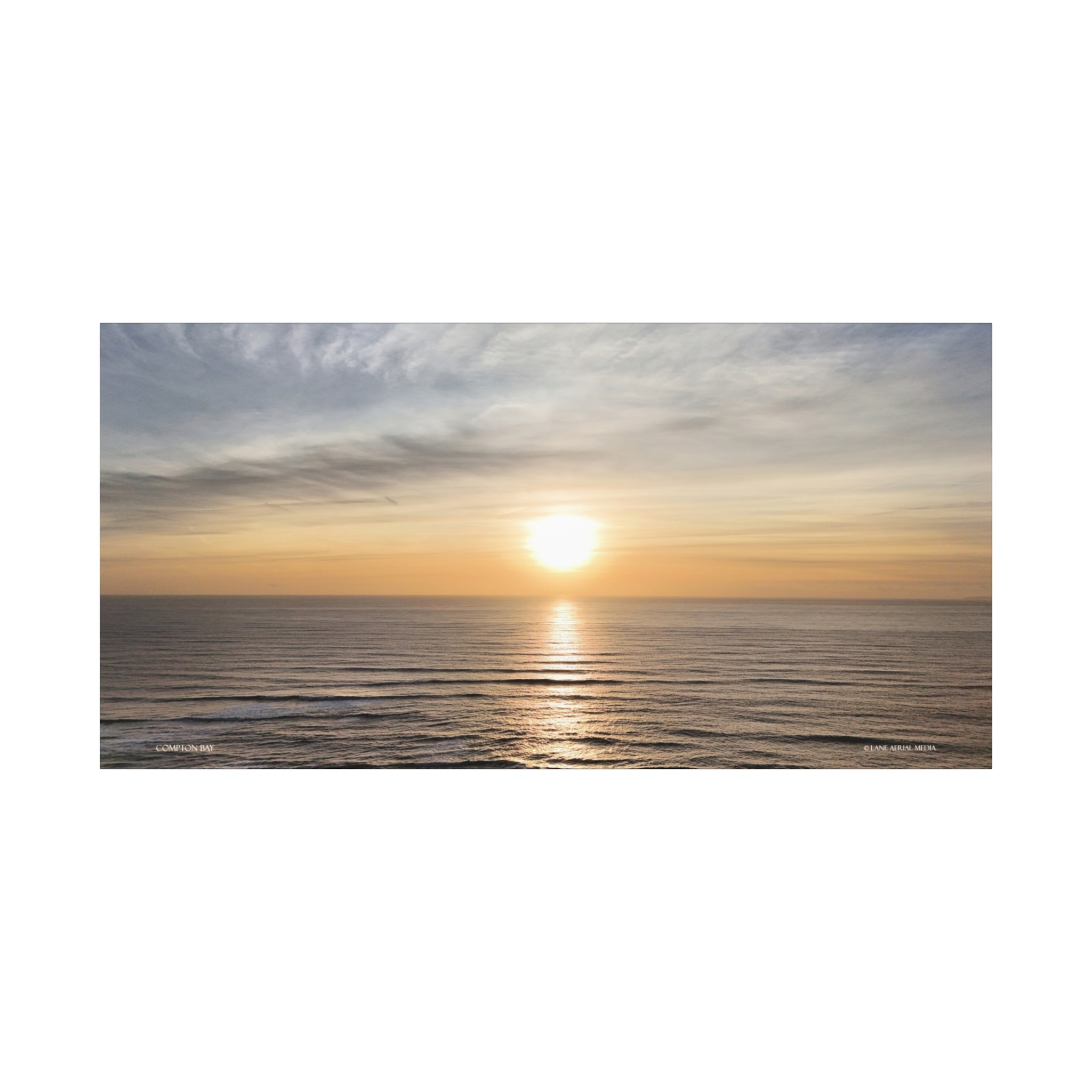 Isle of Wight Canvas Print — Compton Bay Sunset Matte Stretched Wall Art