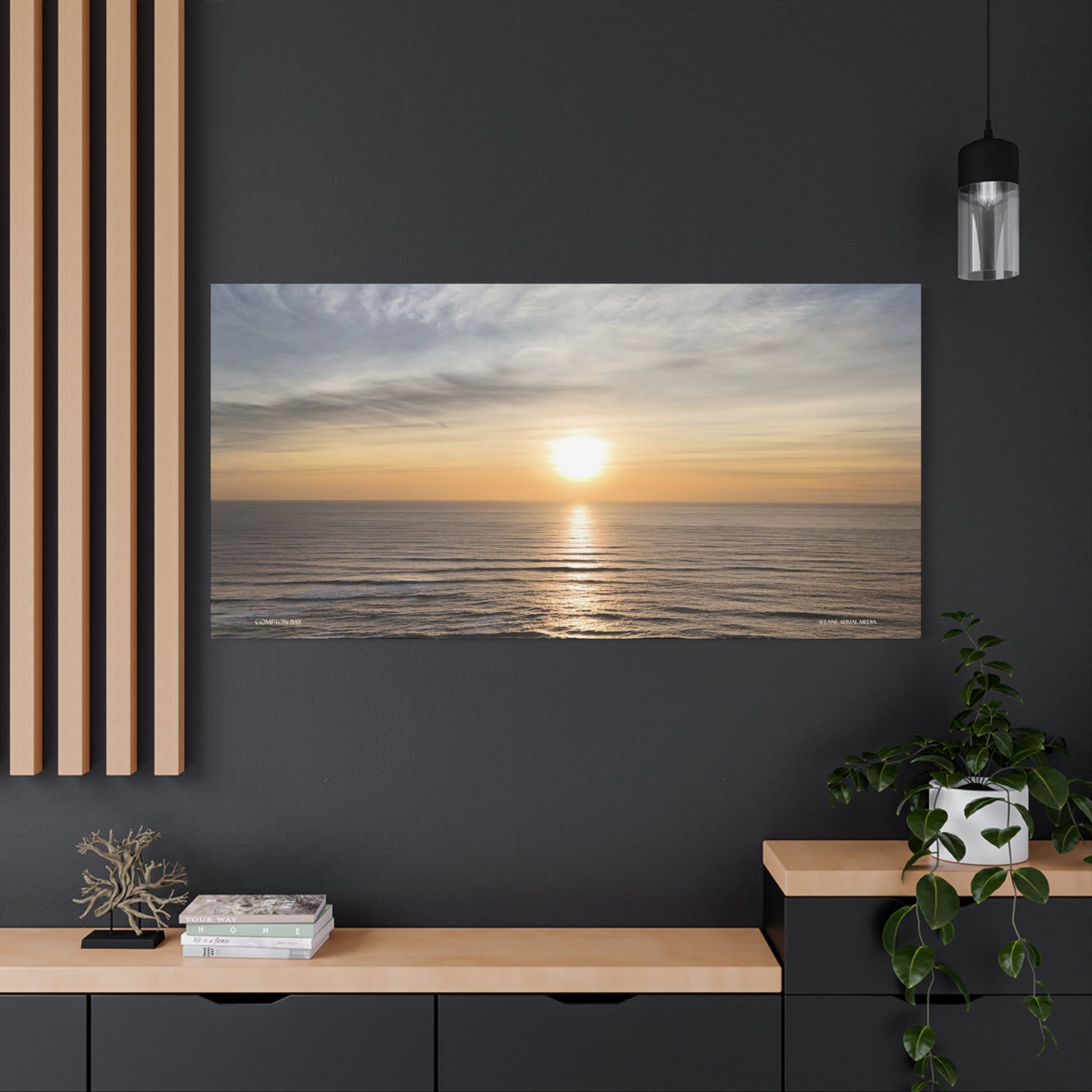 Isle of Wight Canvas Print — Compton Bay Sunset Matte Stretched Wall Art
