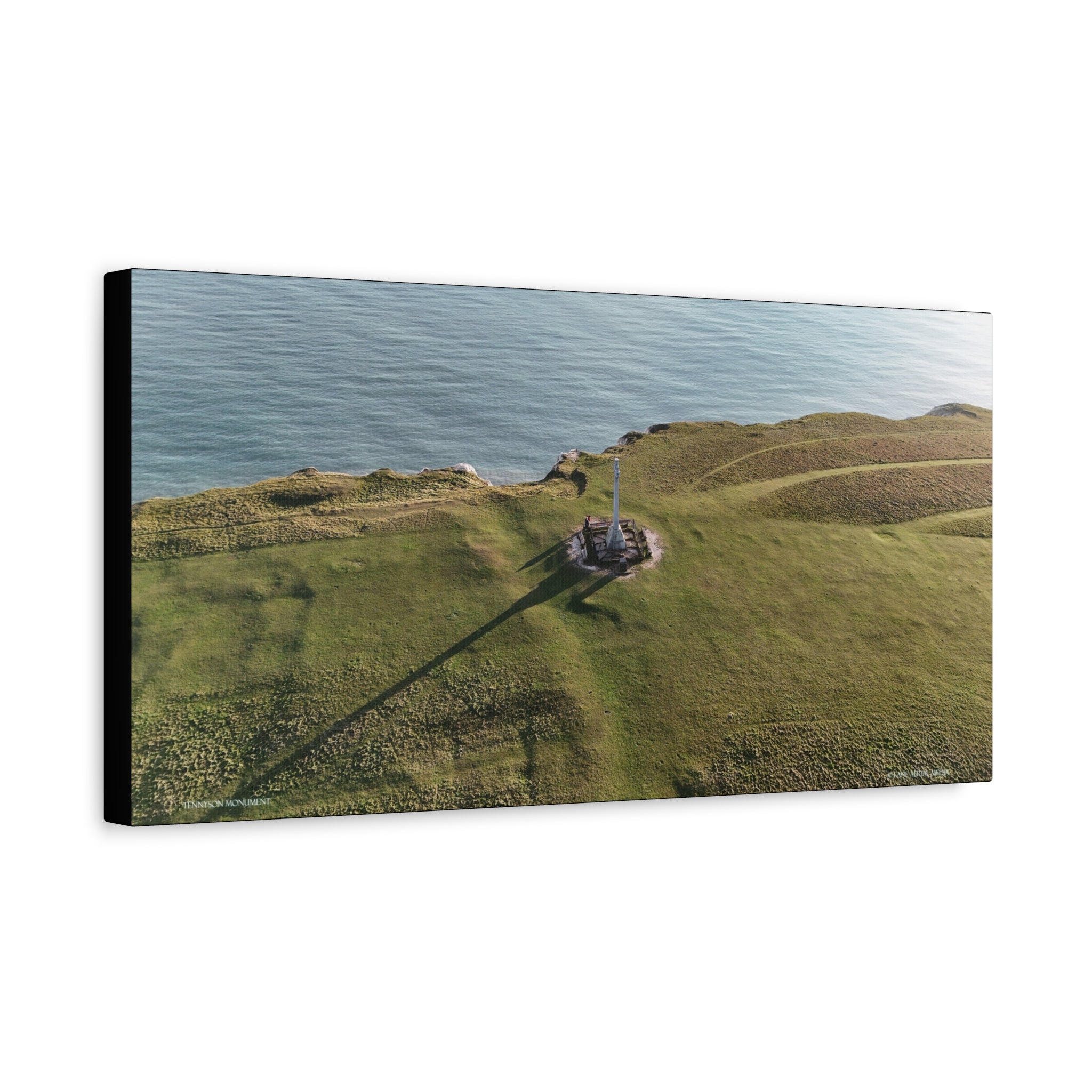 Isle of Wight Aerial Canvas Print — Tennyson Monument Panoramic Wall Art