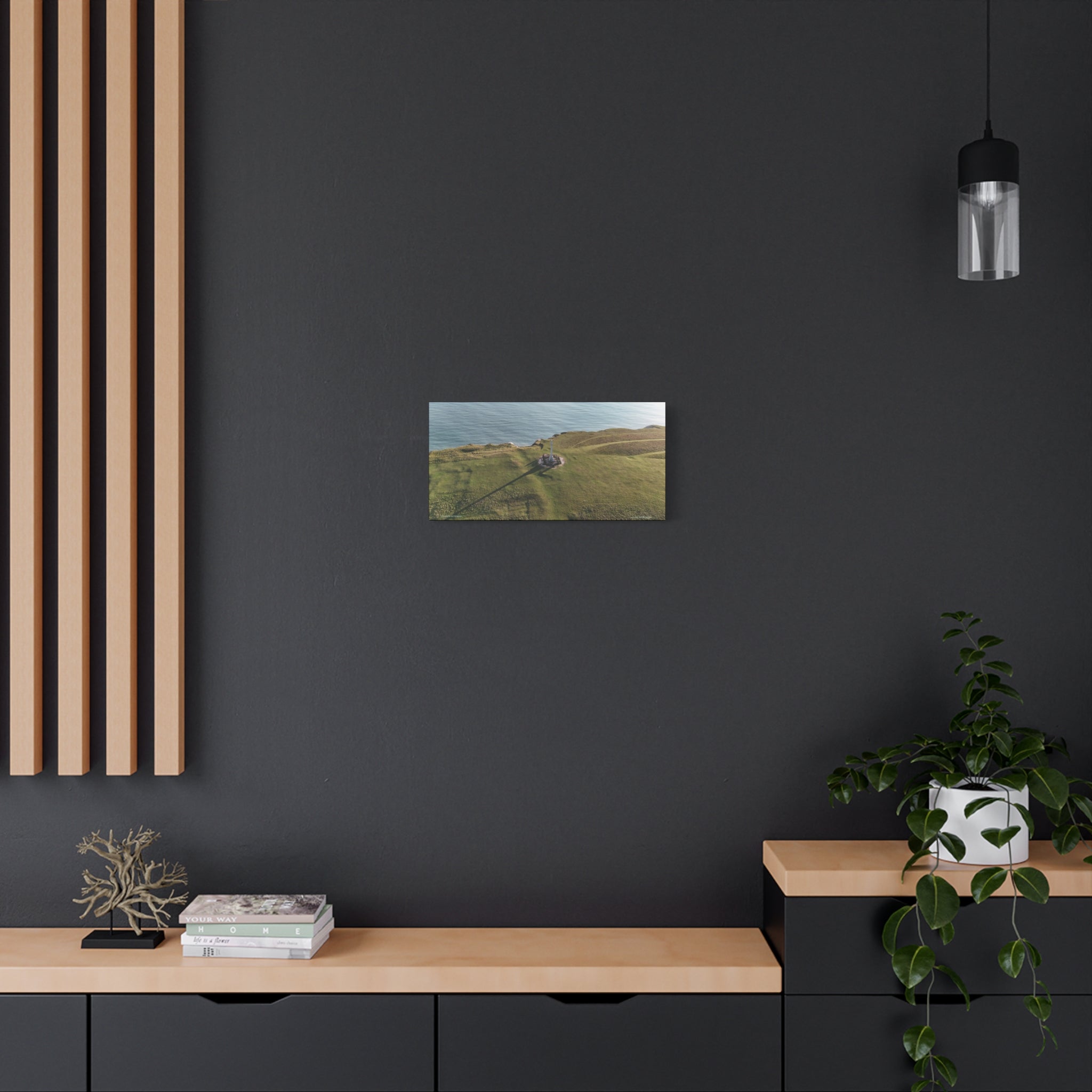 Isle of Wight Aerial Canvas Print — Tennyson Monument Panoramic Wall Art