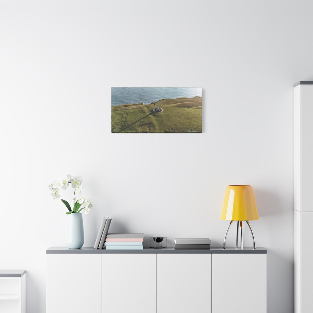 Isle of Wight Aerial Canvas Print — Tennyson Monument Panoramic Wall Art