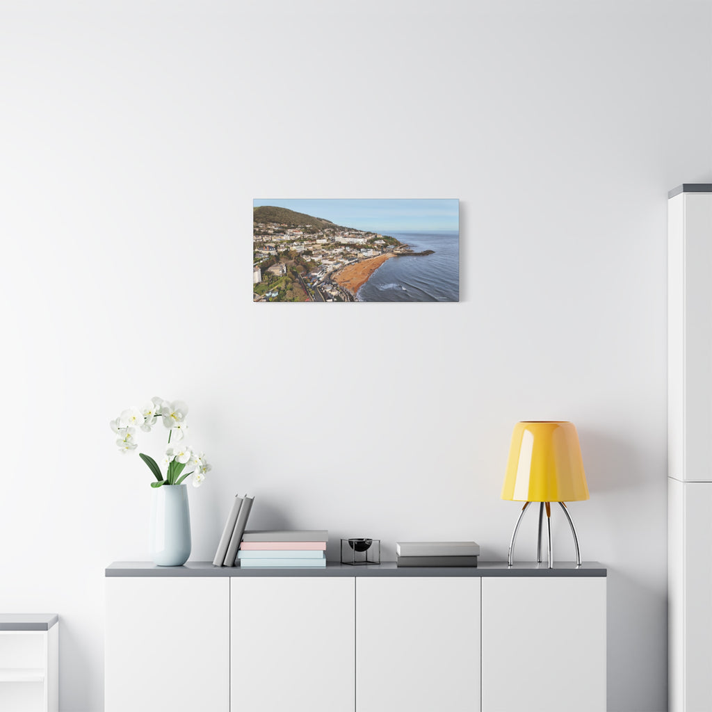 Isle of Wight Aerial Canvas Print — Ventnor Seaside Landscape Stretched Wall Art