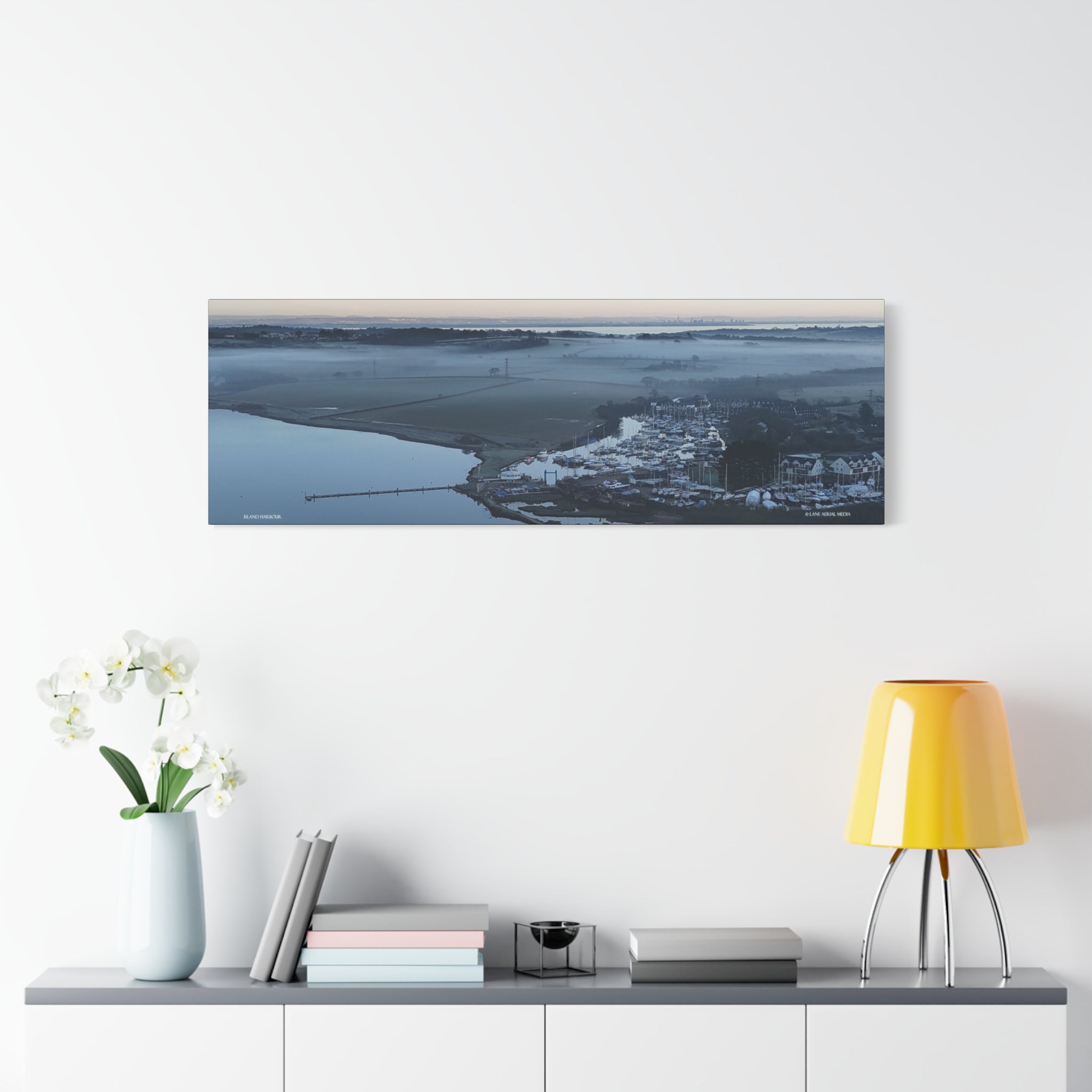 Isle of Wight Aerial Panoramic Canvas Print — Island Harbour Wall Art