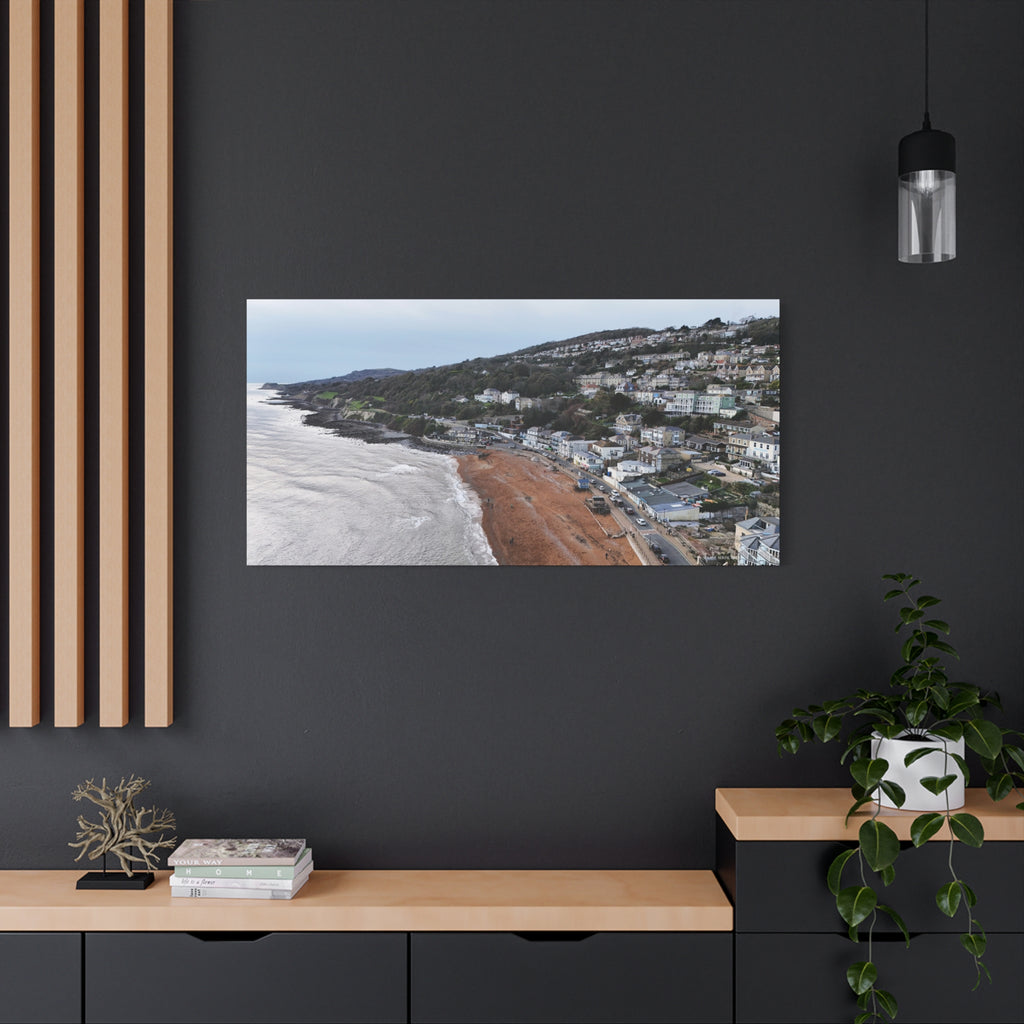 Isle of Wight Aerial Canvas Print — Ventnor Beach Stretched Wall Art
