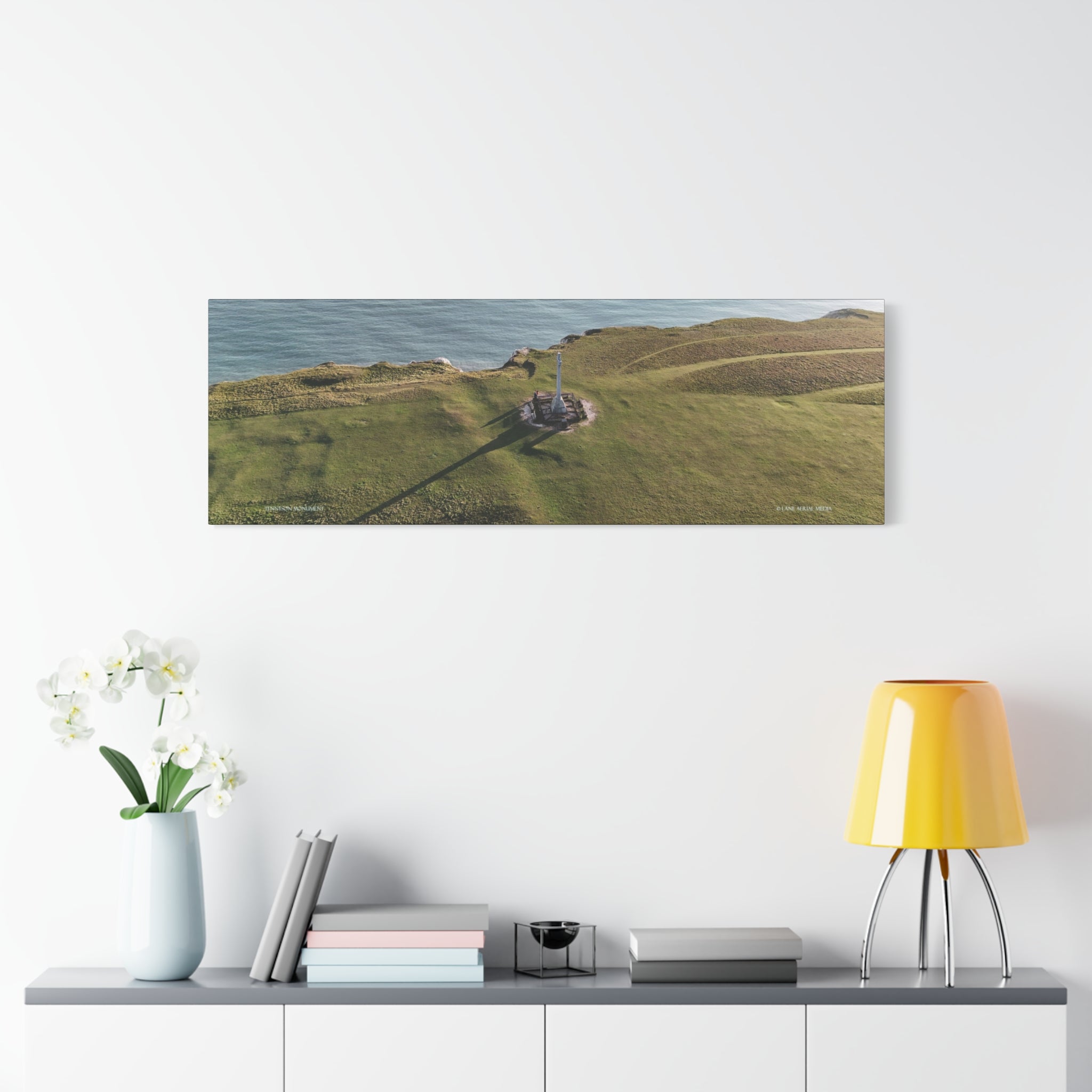 Isle of Wight Panoramic Canvas Print — Tennyson Monument Stretched Wall Art