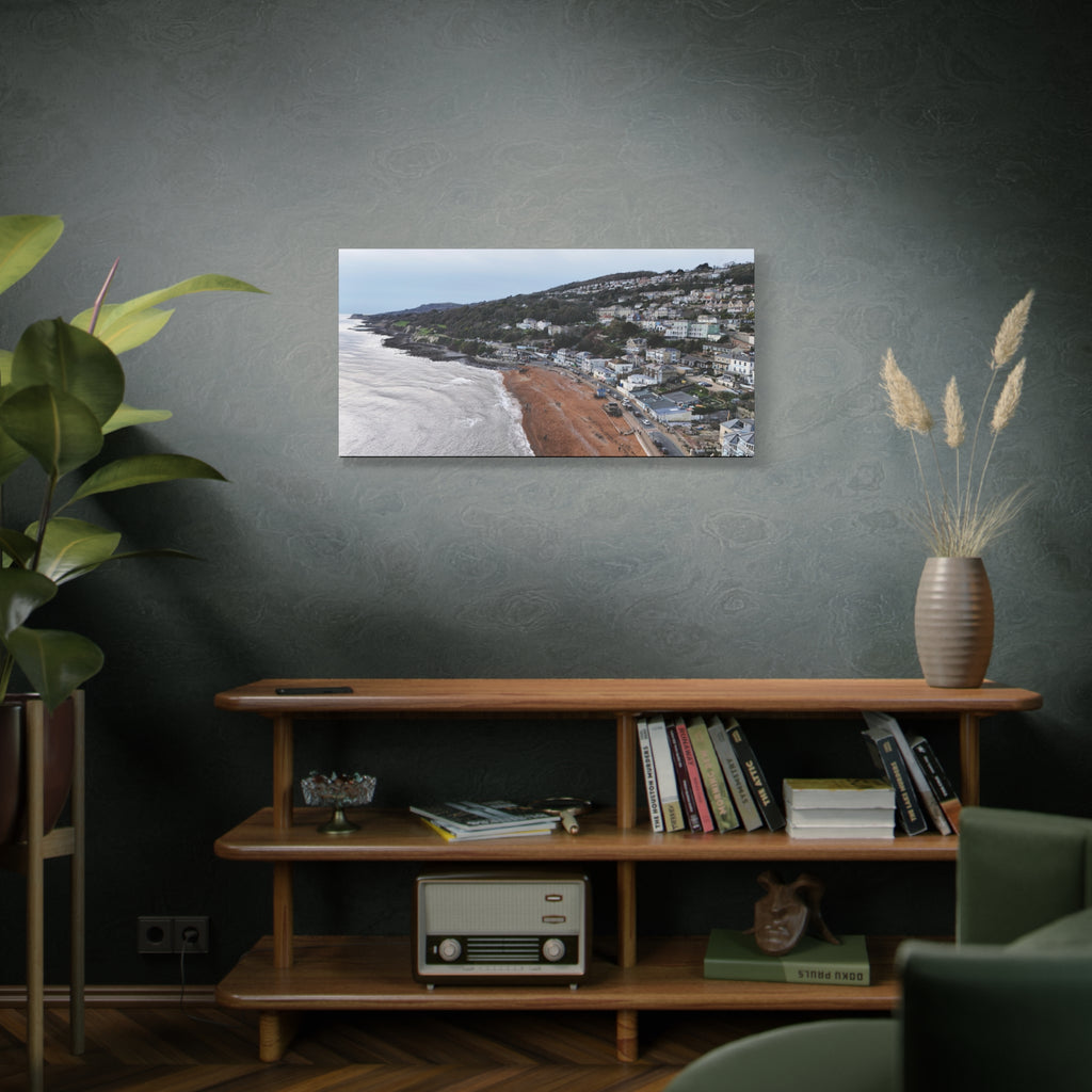 Isle of Wight Aerial Canvas Print — Ventnor Beach Stretched Wall Art