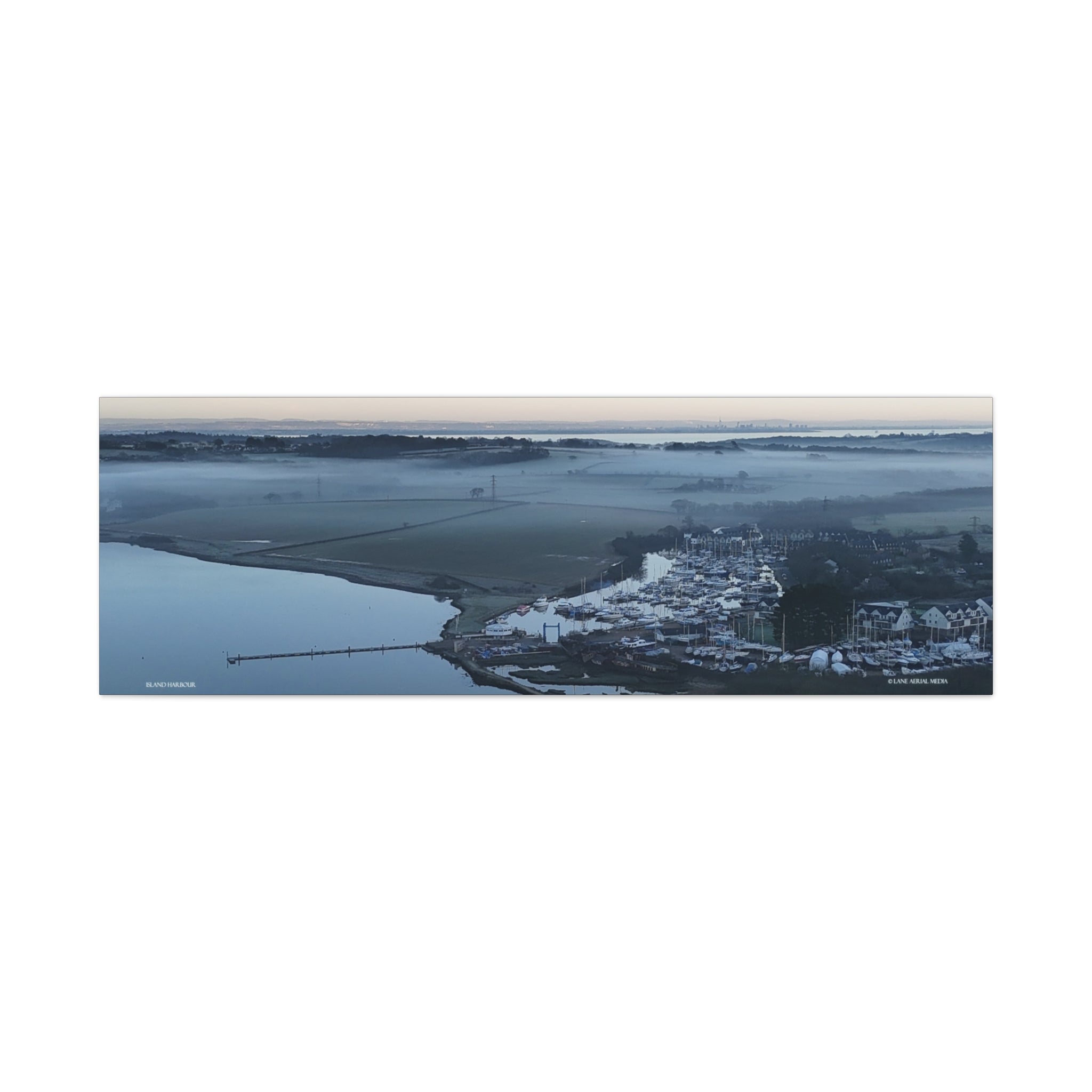 Isle of Wight Aerial Panoramic Canvas Print — Island Harbour Wall Art