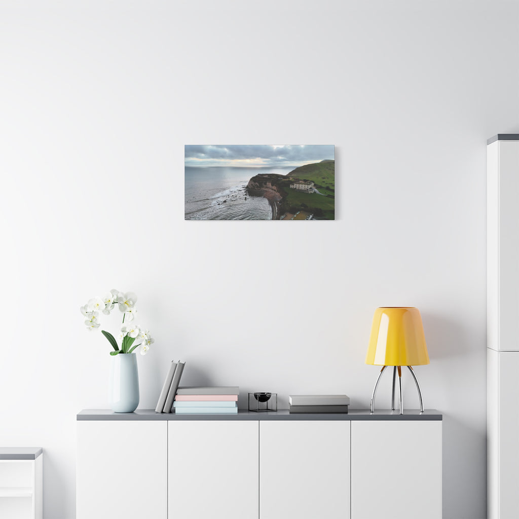 Isle of Wight Aerial Canvas Print — Freshwater Bay Seascape Stretched Wall Art